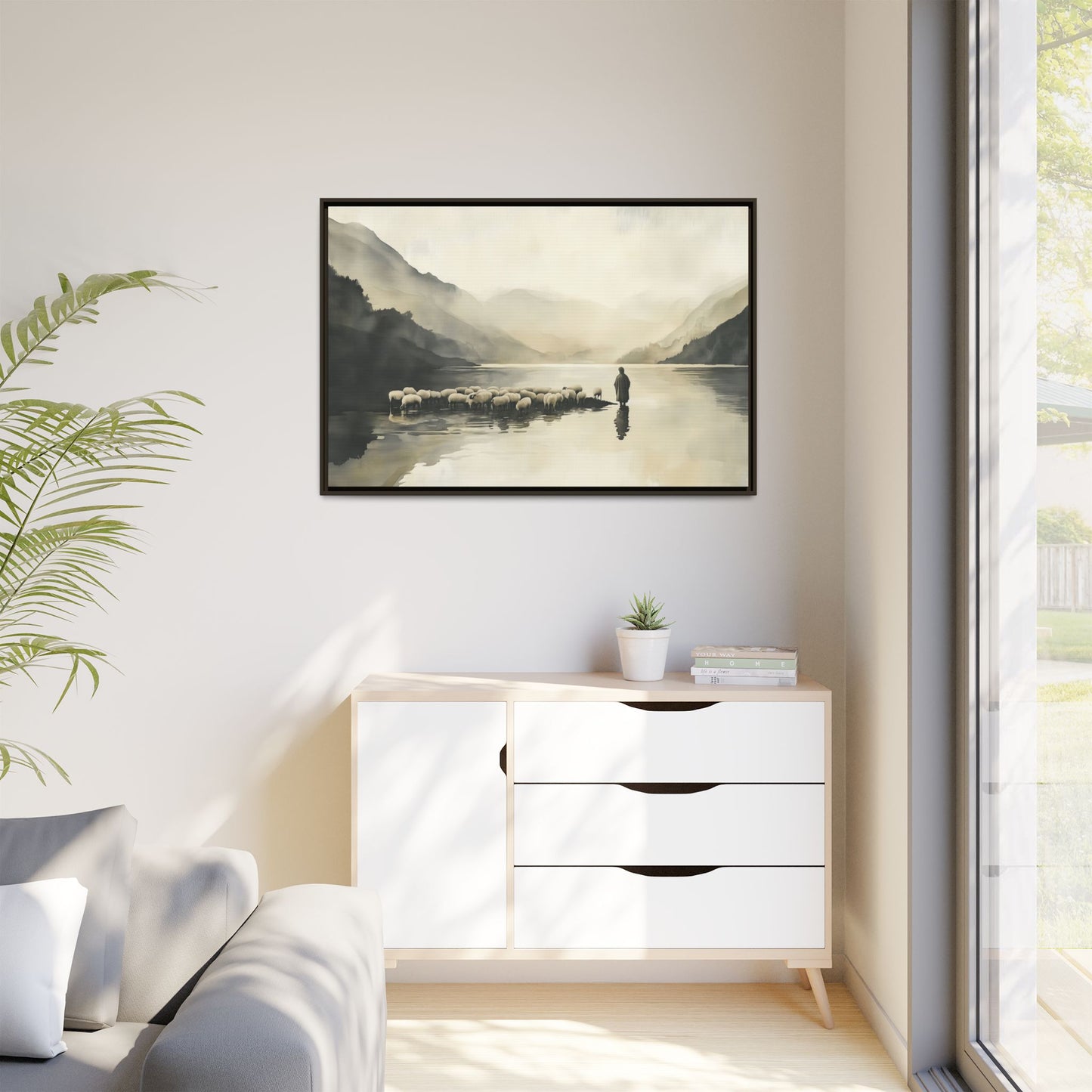 "Calm Waters" Horizontal Framed Matte Canvas Art Print