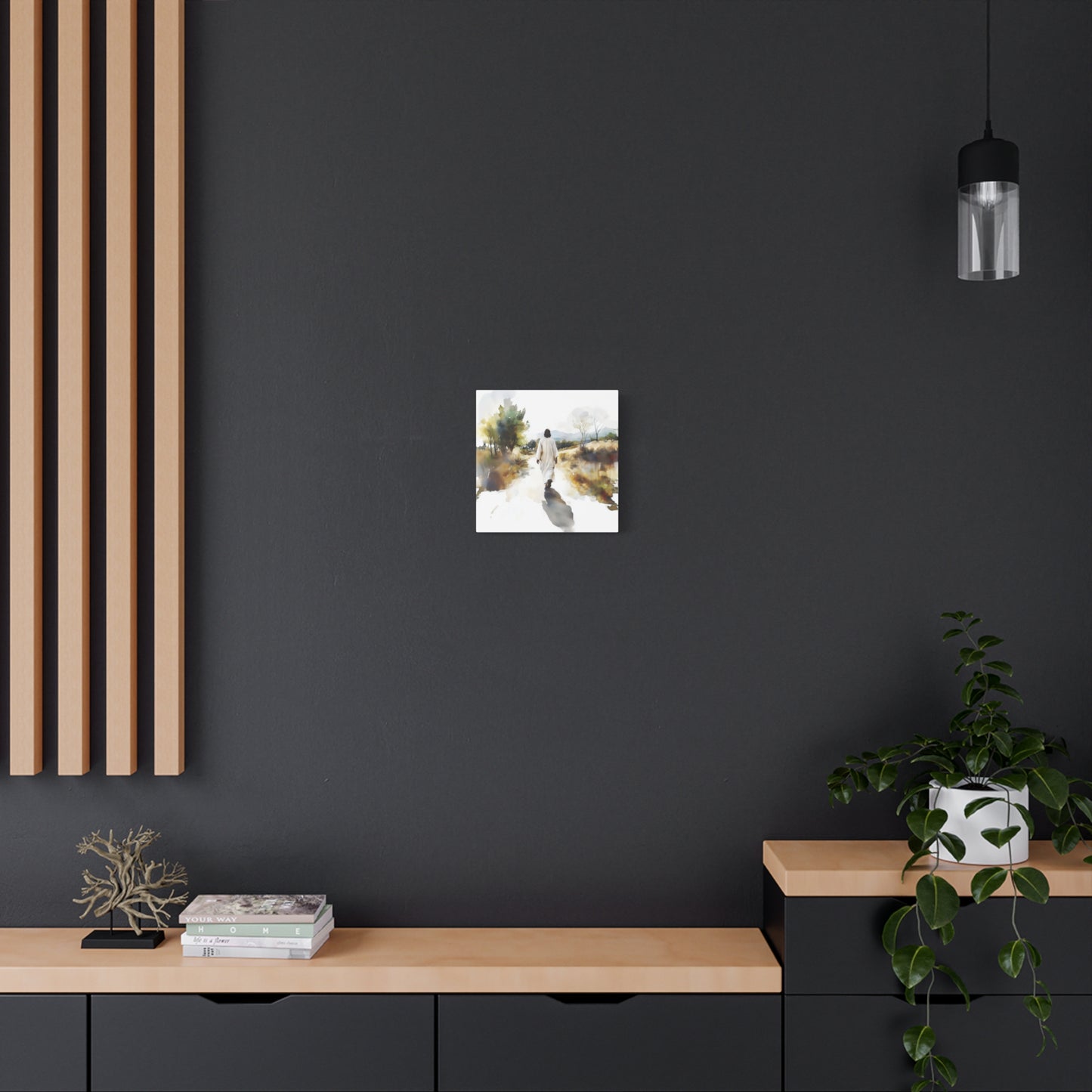 "For The Joy Set Before Him" Square Canvas Print