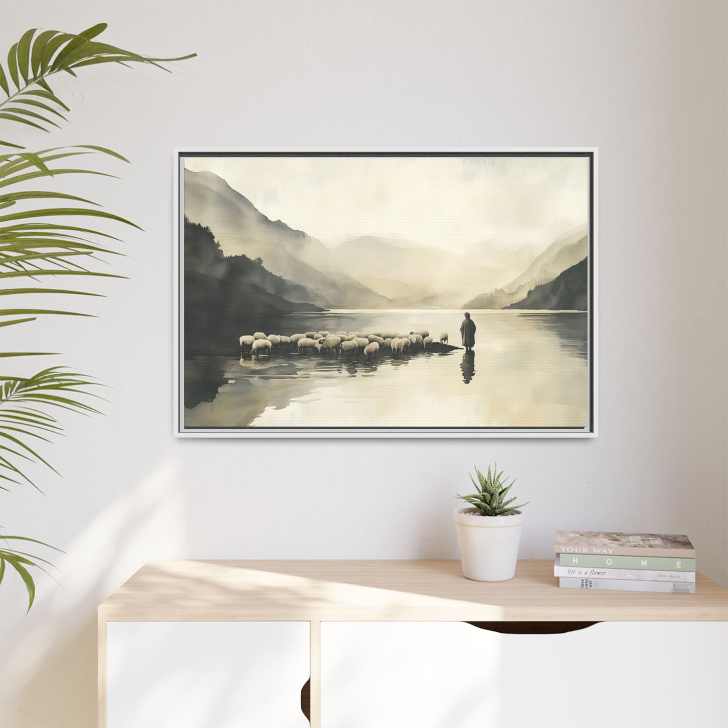 "Calm Waters" Horizontal Framed Matte Canvas Art Print