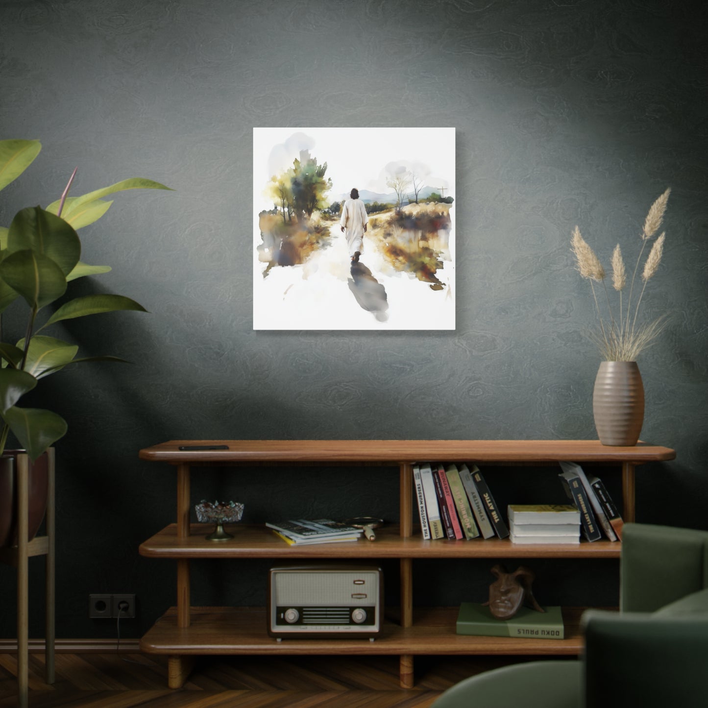 "For The Joy Set Before Him" Square Canvas Print