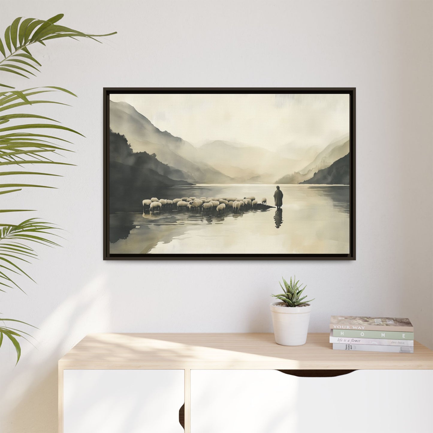 "Calm Waters" Horizontal Framed Matte Canvas Art Print