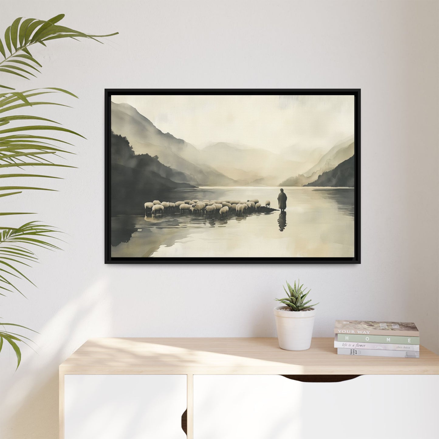 "Calm Waters" Horizontal Framed Matte Canvas Art Print