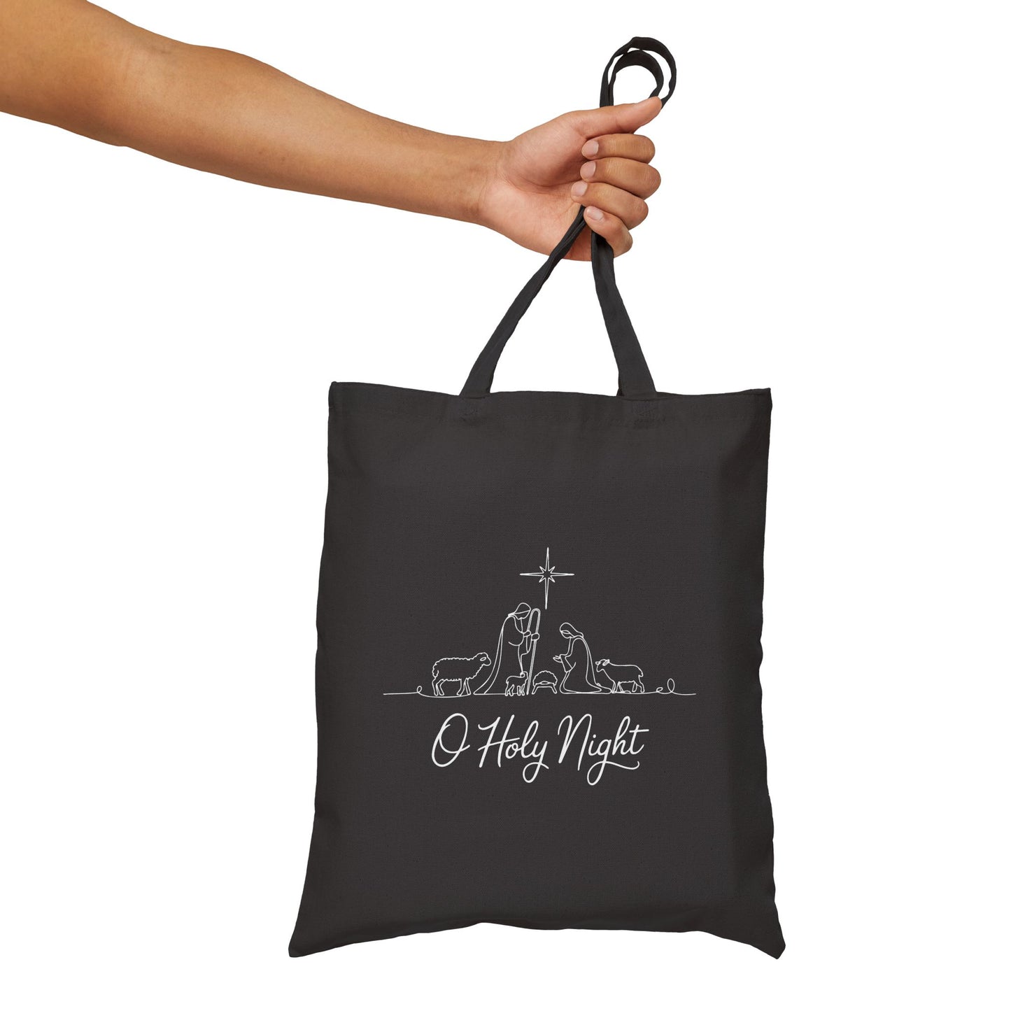 CHRISTMAS "O HOLY NIGHT NATIVITY" CANVAS TOTE BAG