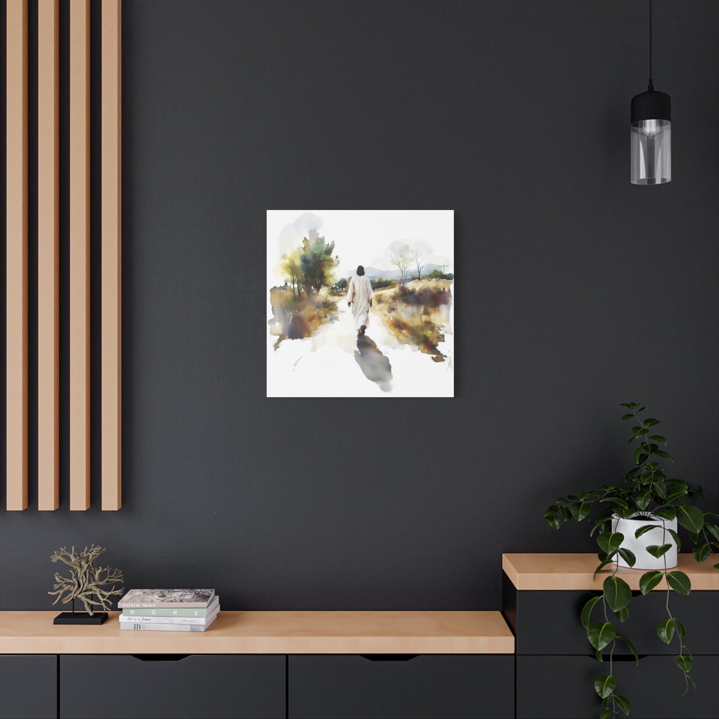 "For The Joy Set Before Him" Square Canvas Print