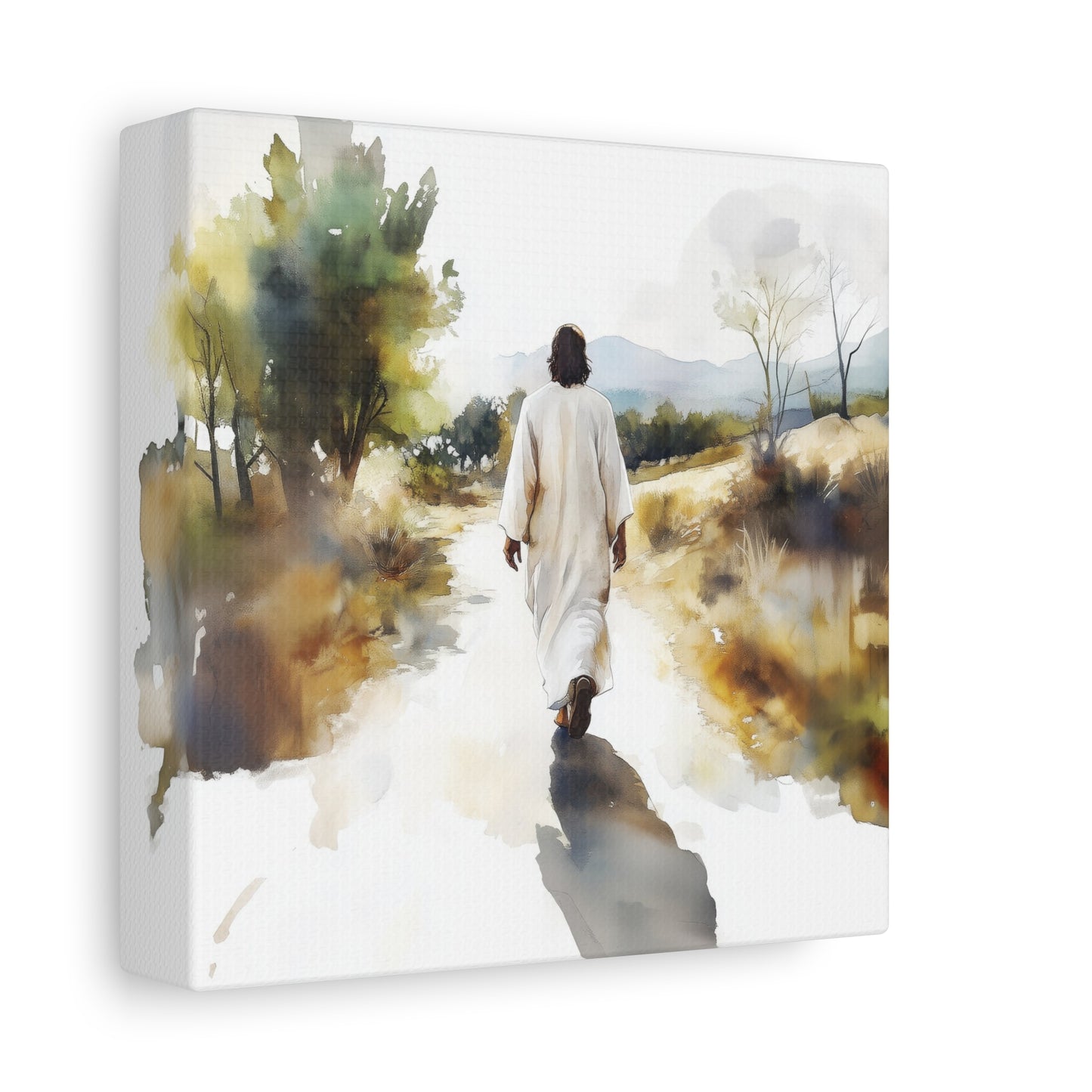 "For The Joy Set Before Him" Square Canvas Print