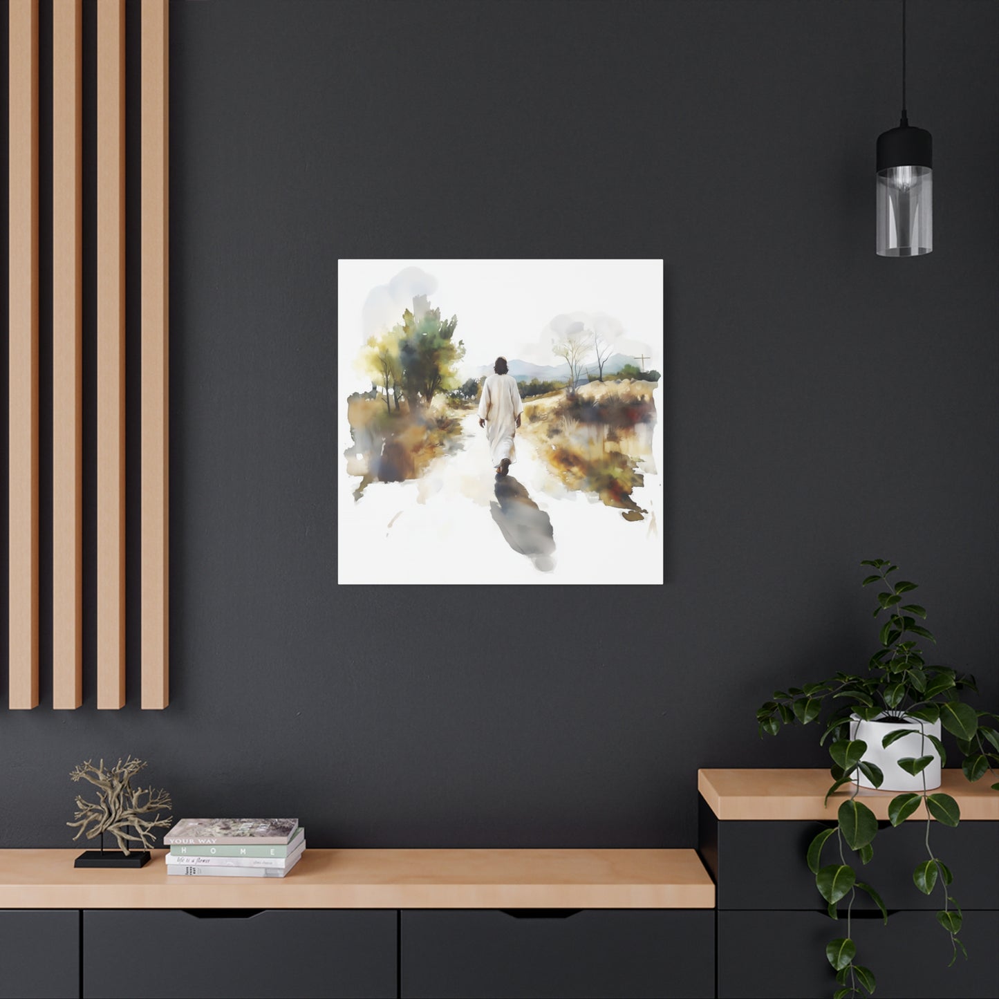"For The Joy Set Before Him" Square Canvas Print