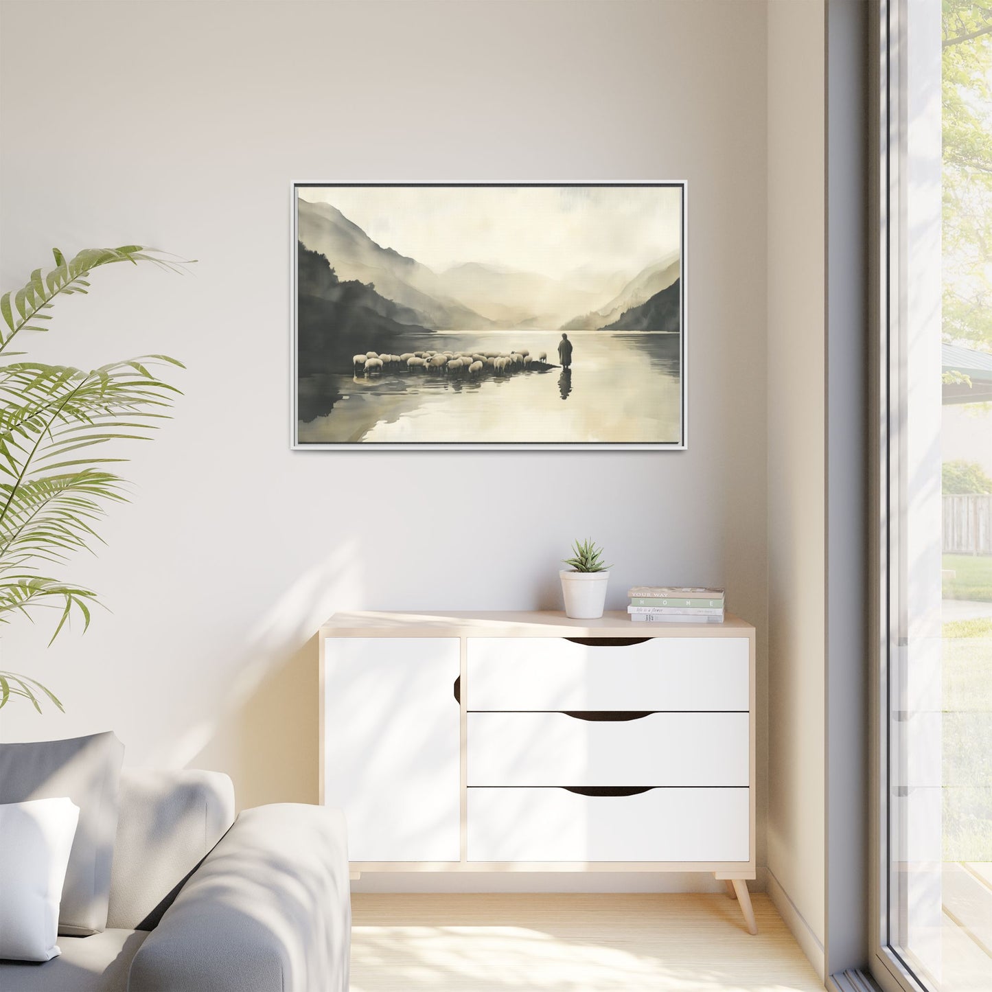 "Calm Waters" Horizontal Framed Matte Canvas Art Print