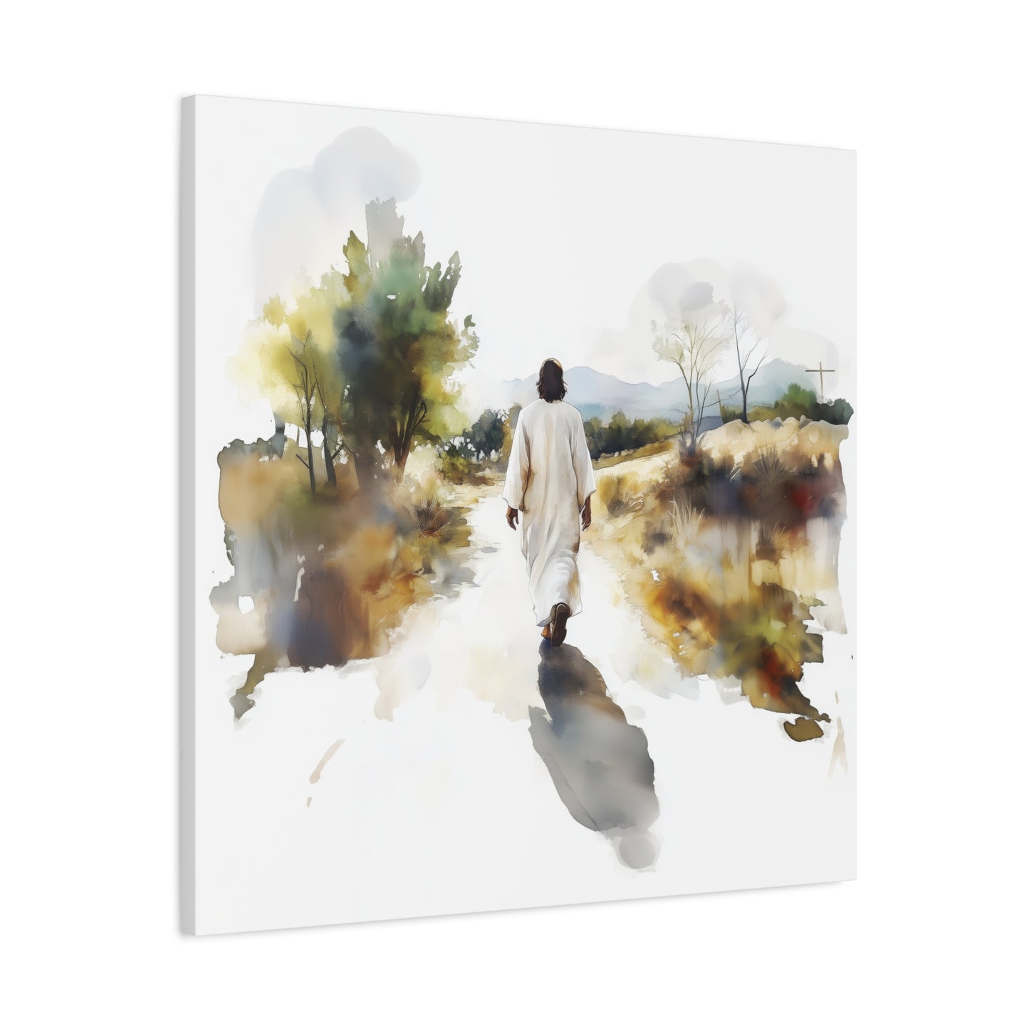 "For The Joy Set Before Him" Square Canvas Print