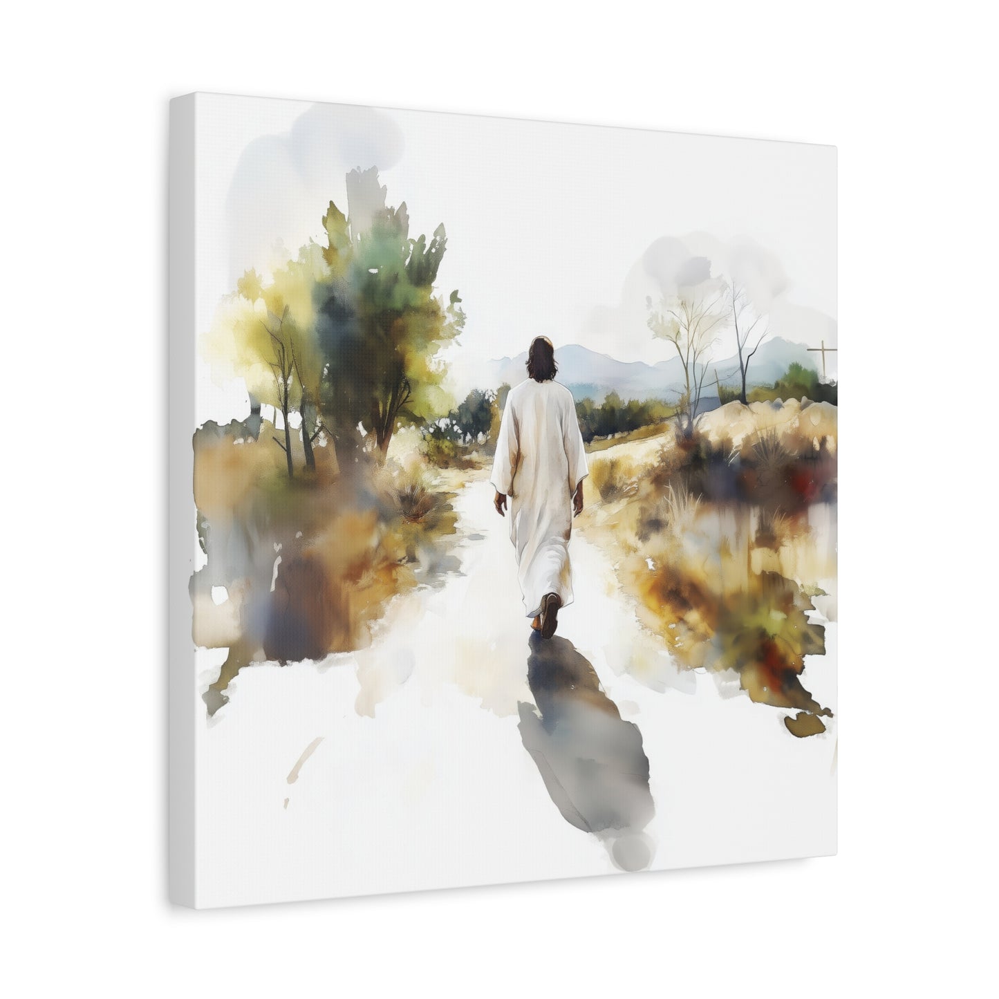 "For The Joy Set Before Him" Square Canvas Print