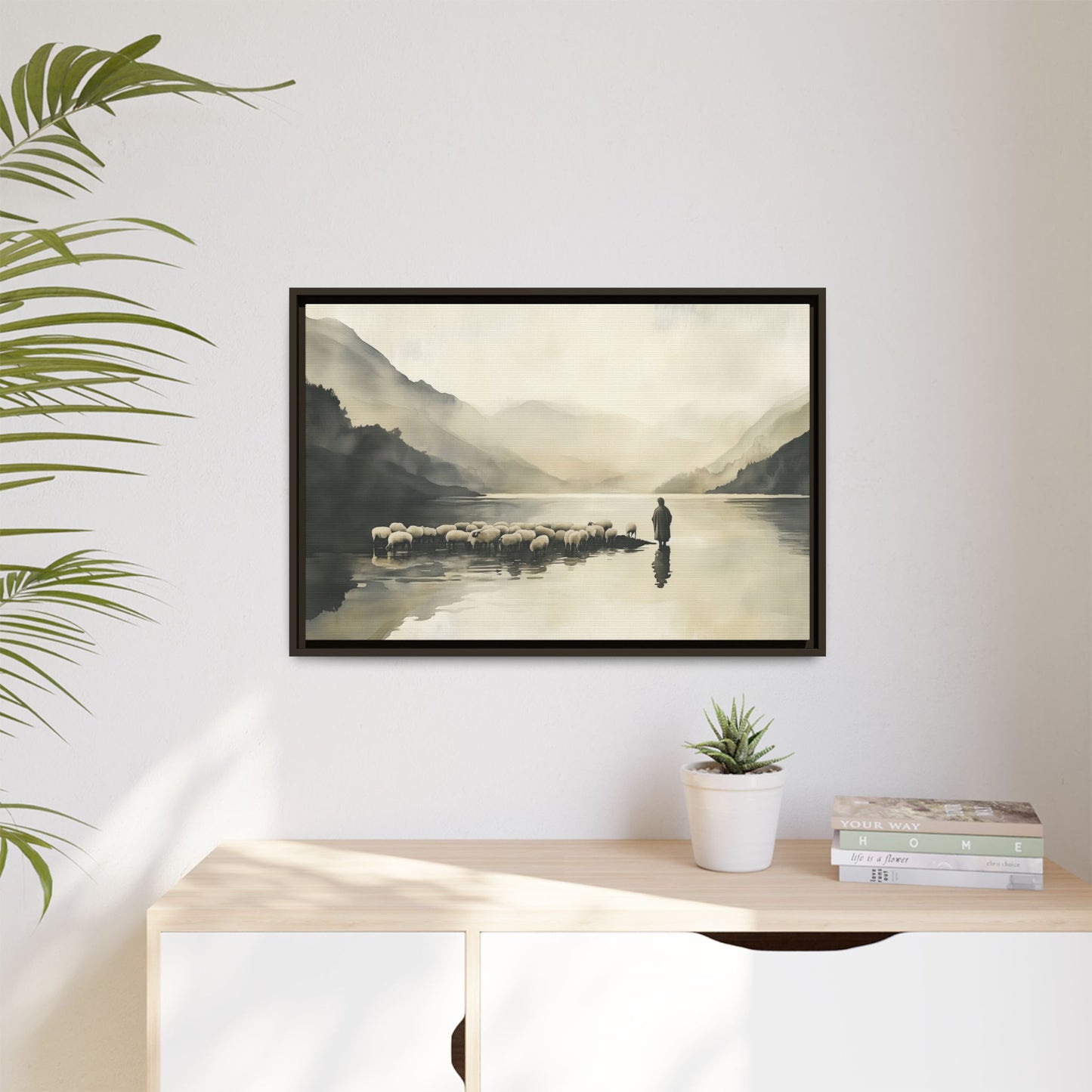 "Calm Waters" Horizontal Framed Matte Canvas Art Print