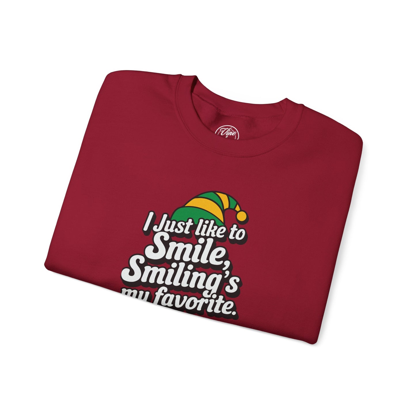 CHRISTMAS "SMILING'S MY FAVORITE" UNISEX CREWNECK SWEATSHIRT