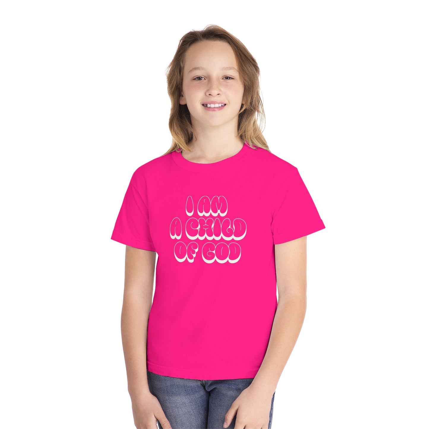 "I Am A Child of God" Kids Midweight Garment-Dyed Tee