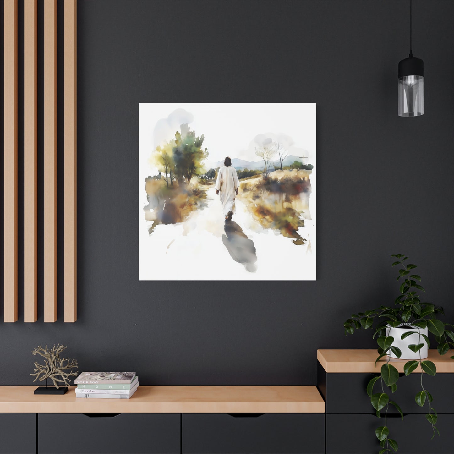 "For The Joy Set Before Him" Square Canvas Print