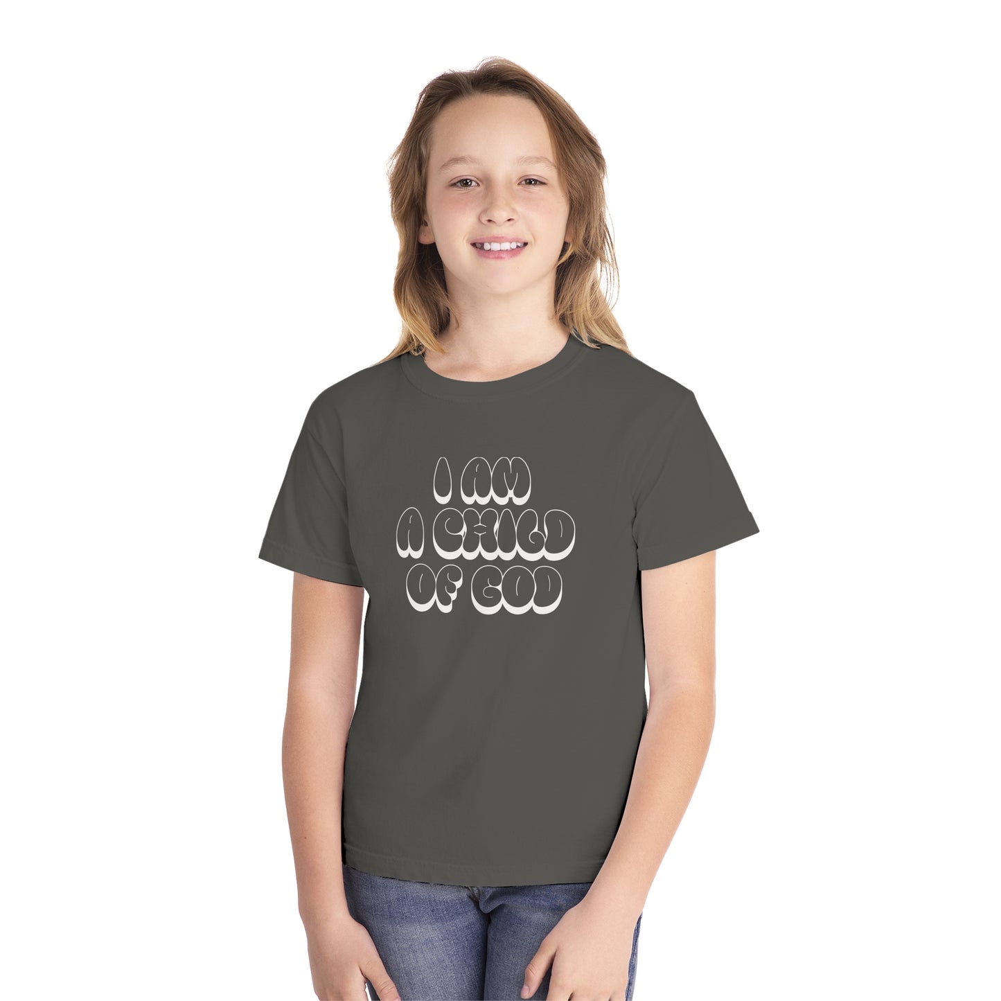 "I Am A Child of God" Kids Midweight Garment-Dyed Tee