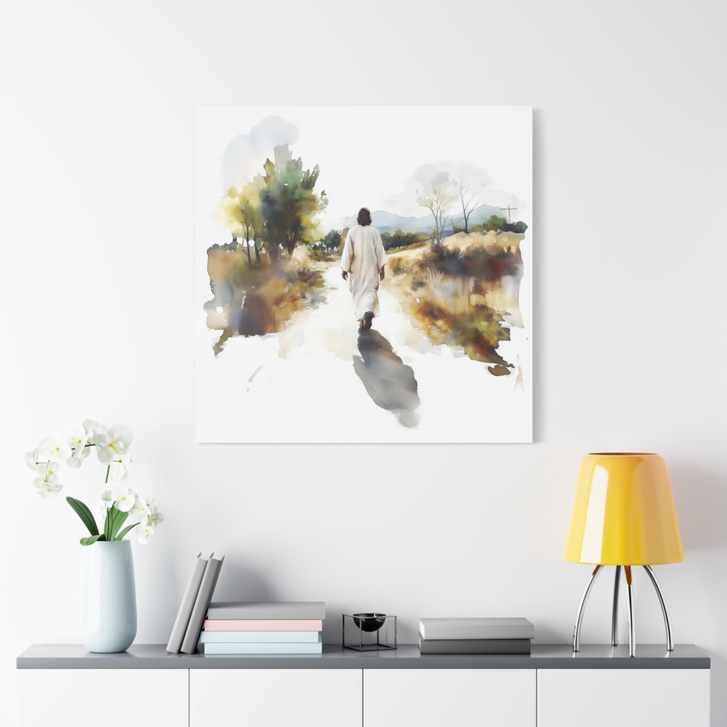 "For The Joy Set Before Him" Square Canvas Print