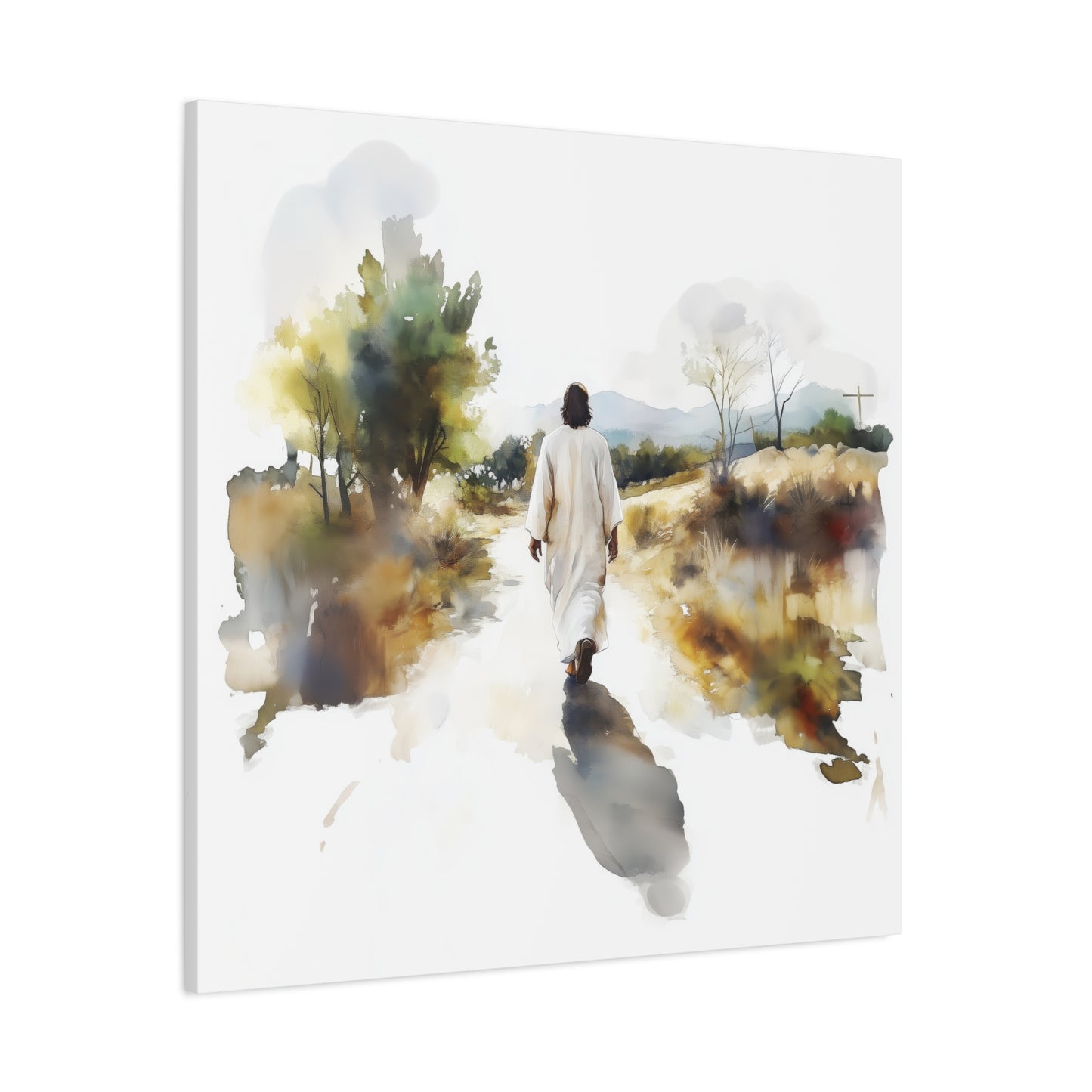 "For The Joy Set Before Him" Square Canvas Print