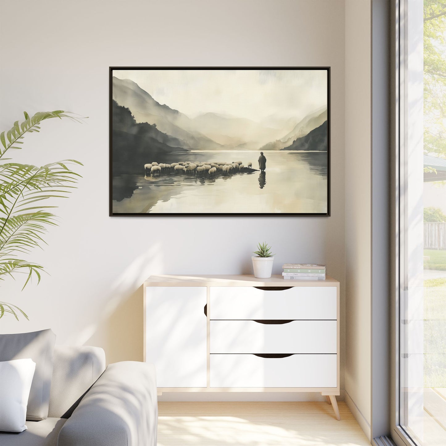 "Calm Waters" Horizontal Framed Matte Canvas Art Print