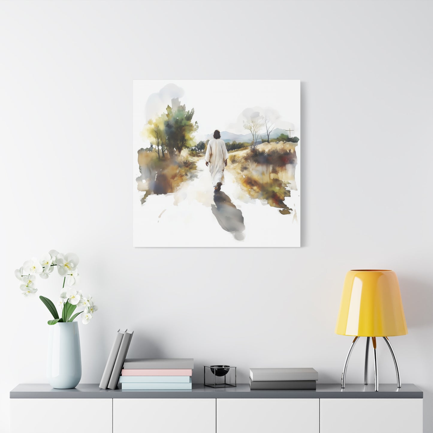 "For The Joy Set Before Him" Square Canvas Print