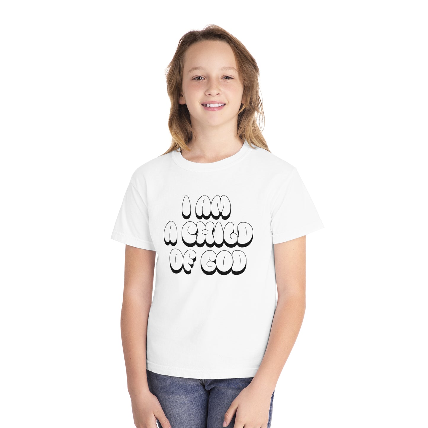 "I Am A Child of God" Kids Midweight Garment-Dyed Tee