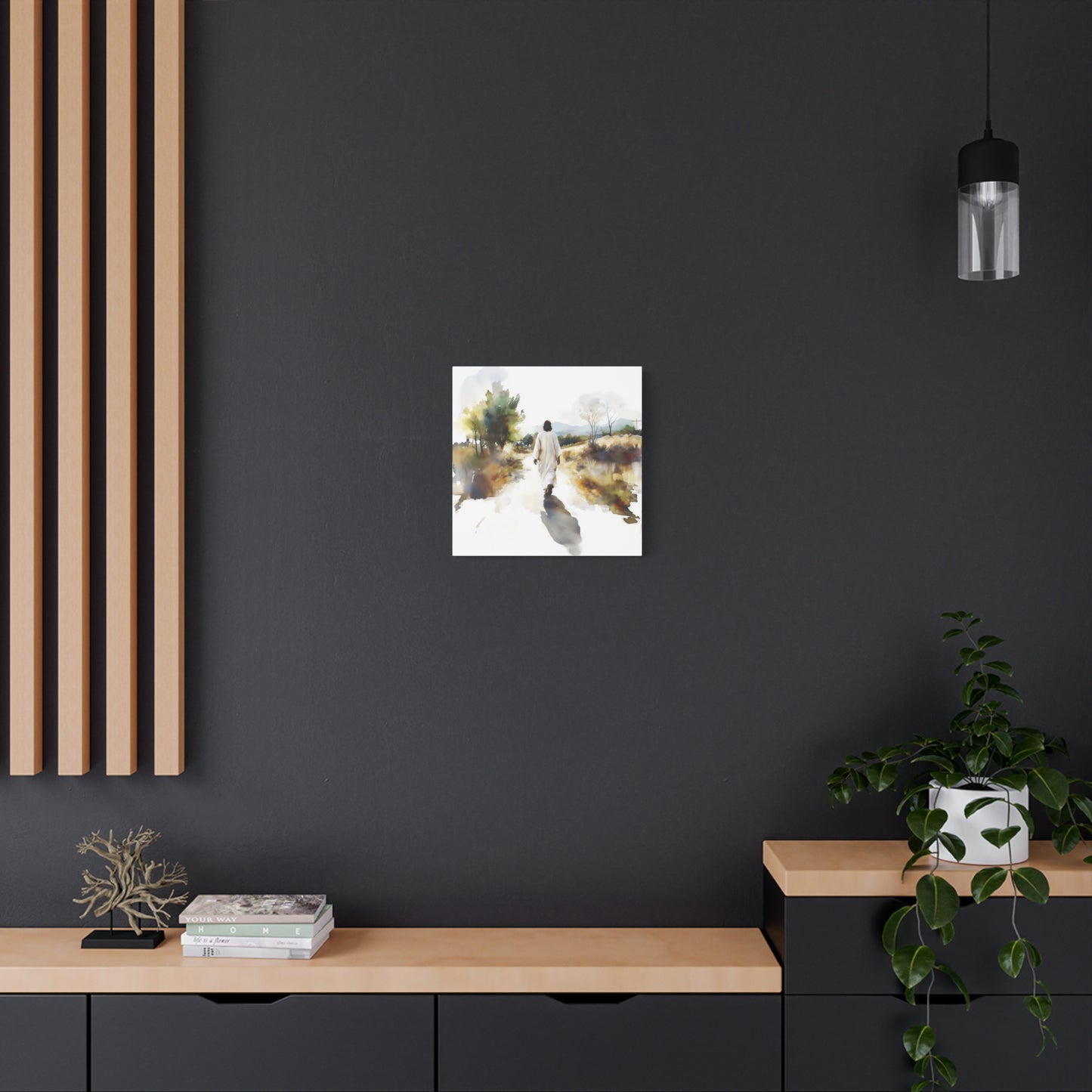 "For The Joy Set Before Him" Square Canvas Print