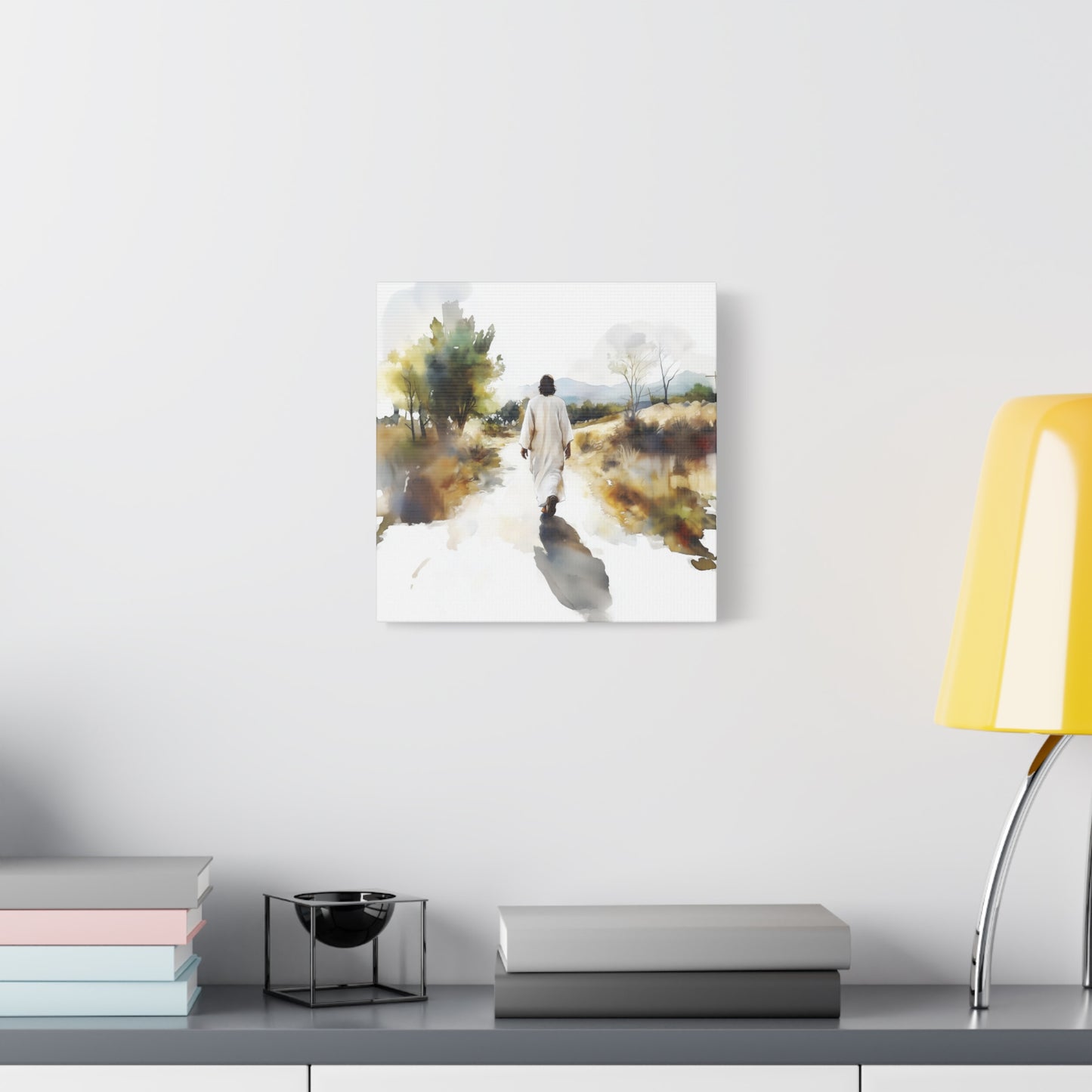"For The Joy Set Before Him" Square Canvas Print