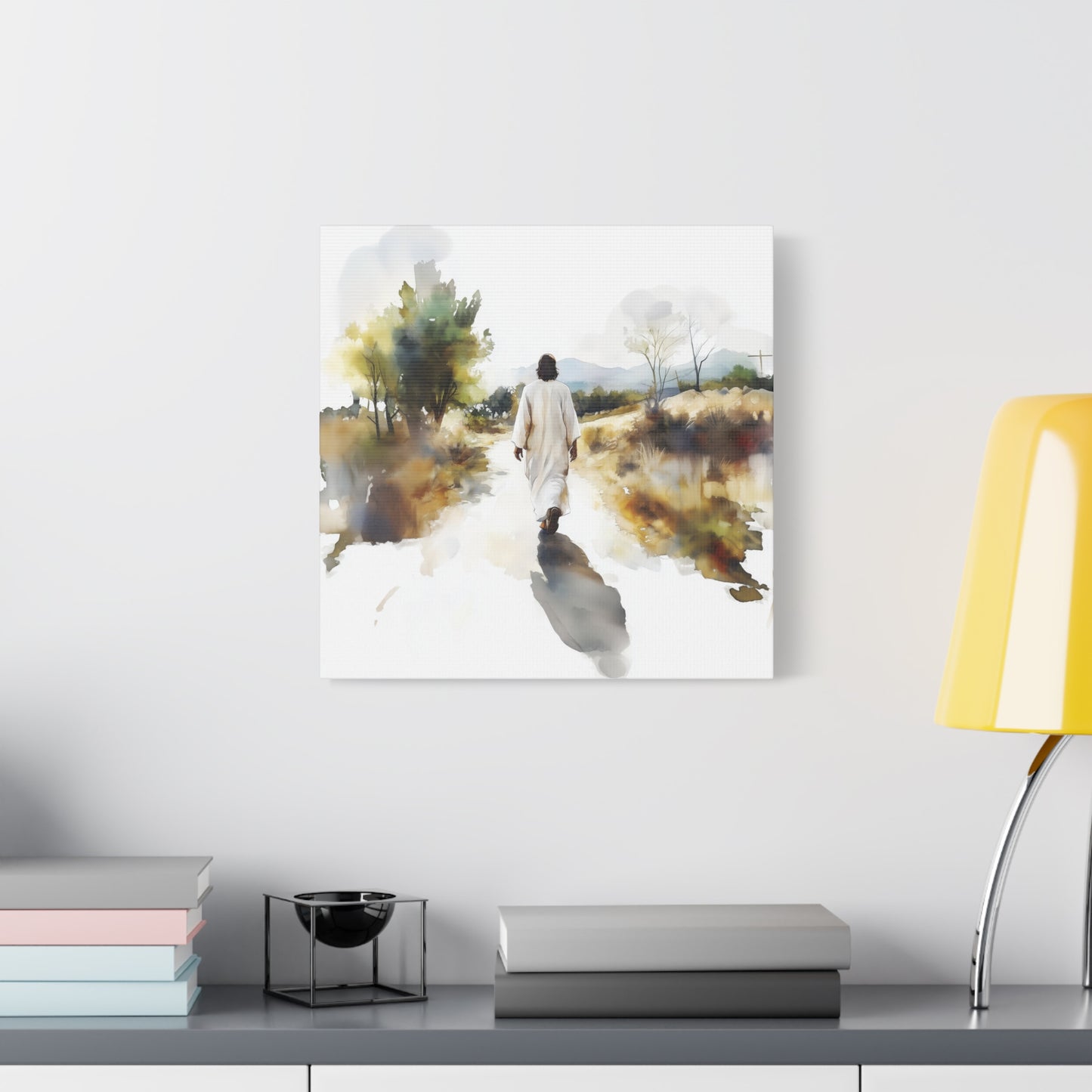"For The Joy Set Before Him" Square Canvas Print