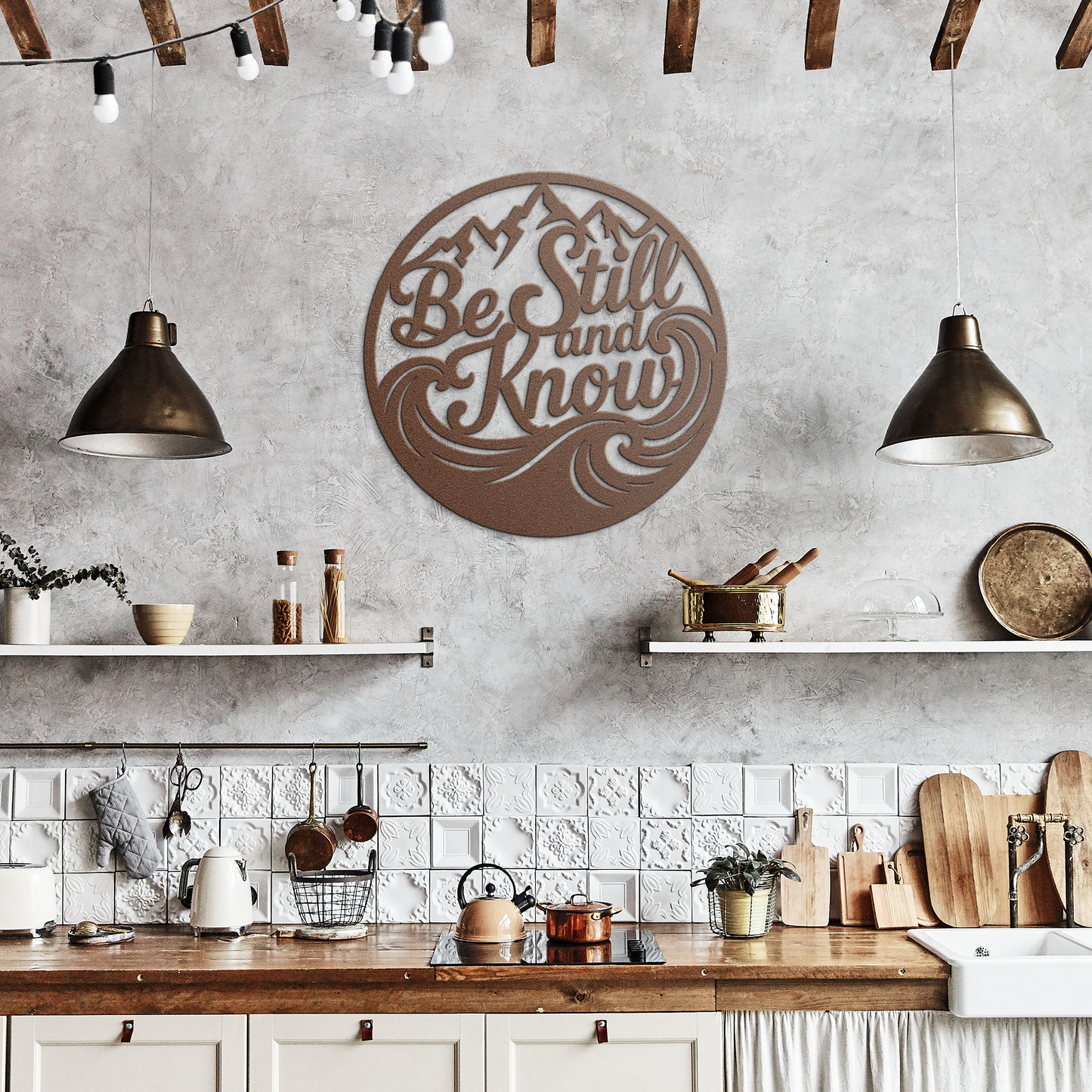 Metal Cut Sign "Be Still & Know"