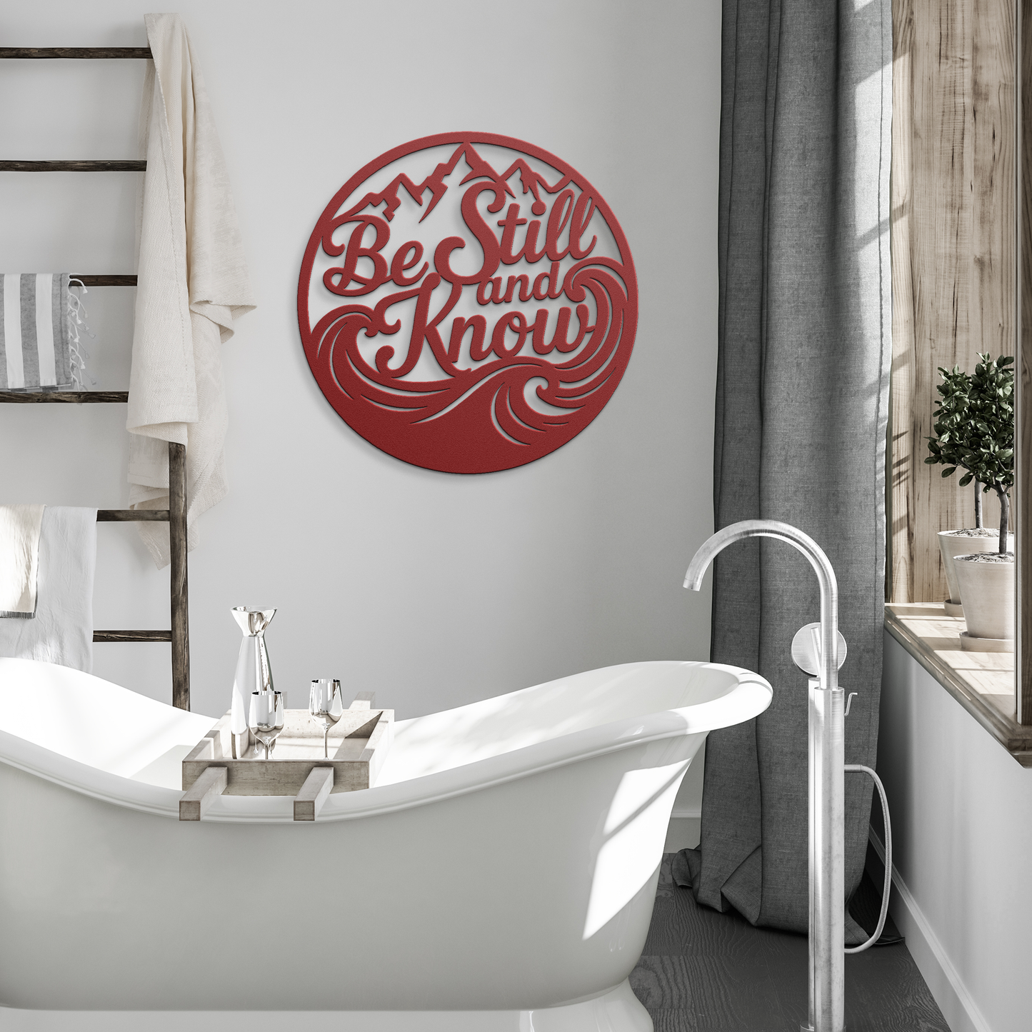 Metal Cut Sign "Be Still & Know"