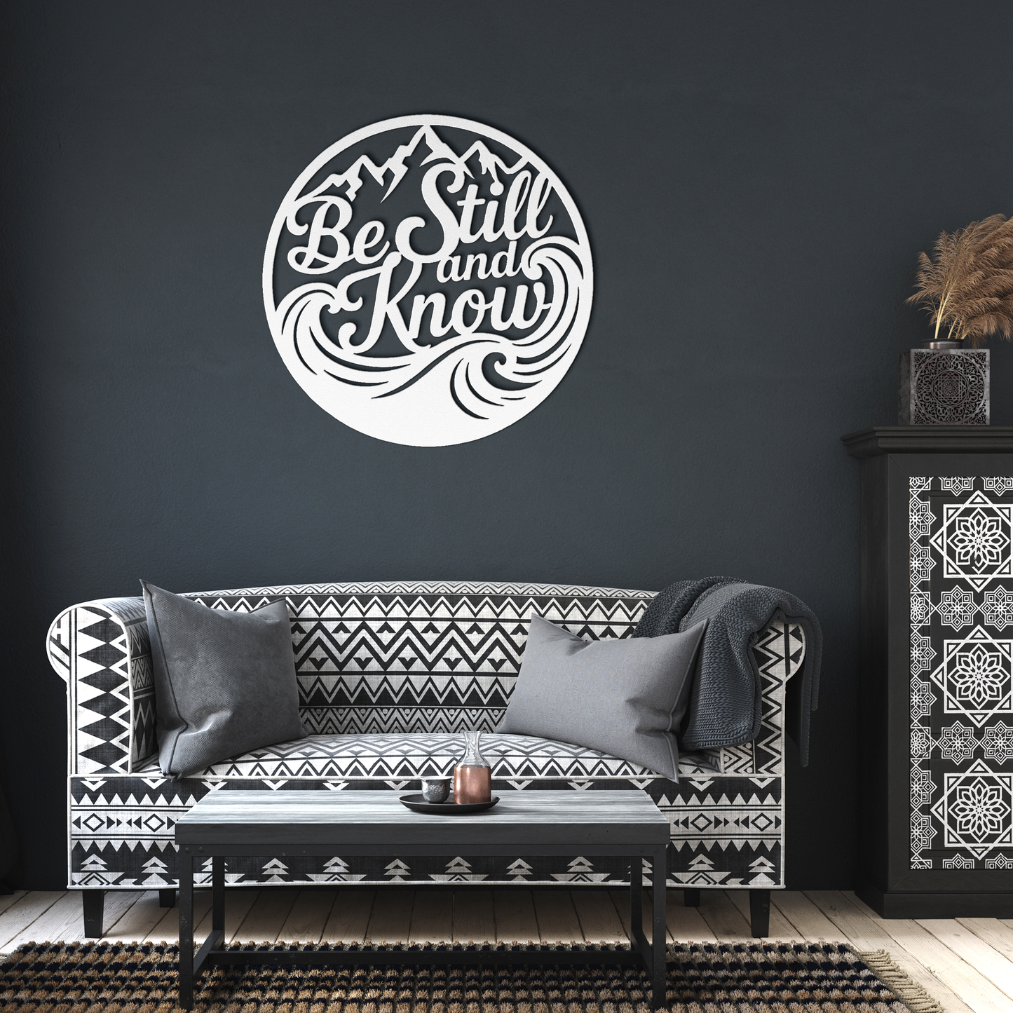 Metal Cut Sign "Be Still & Know"