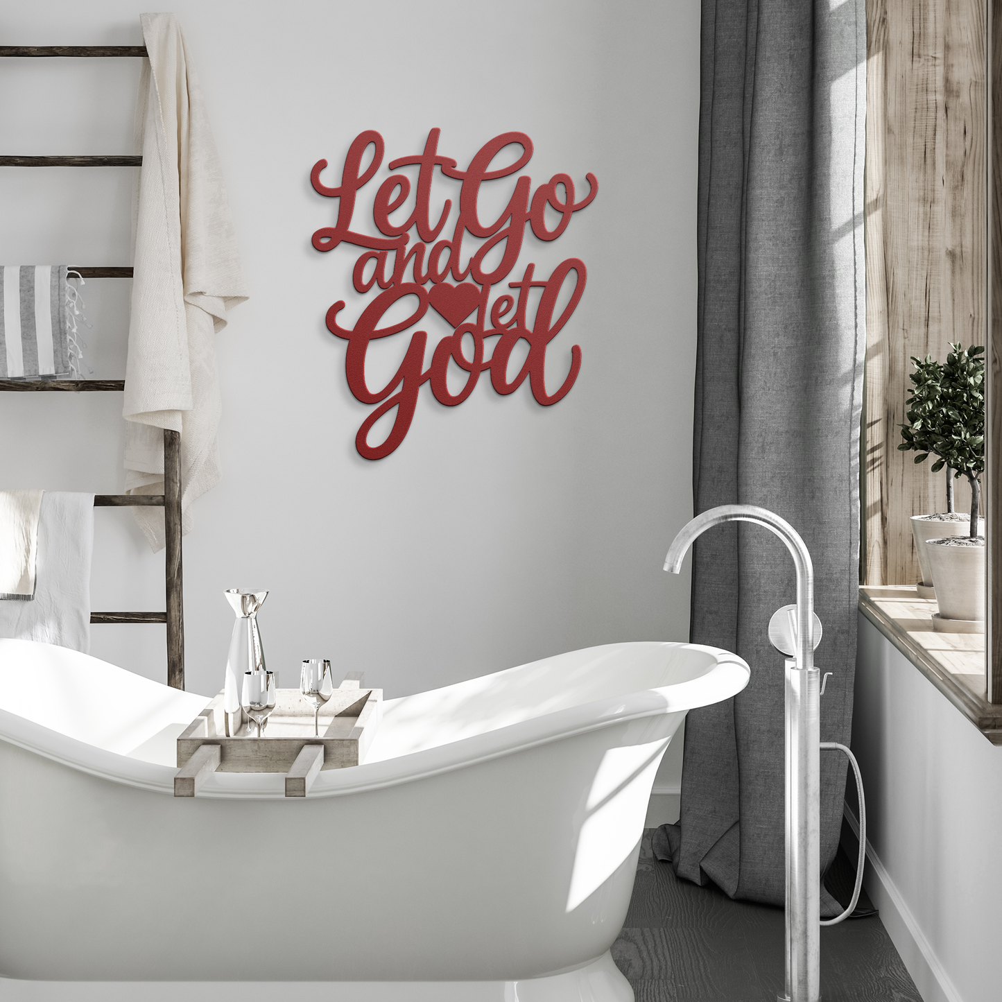 Metal Cut Sign "Let Go & Let God"