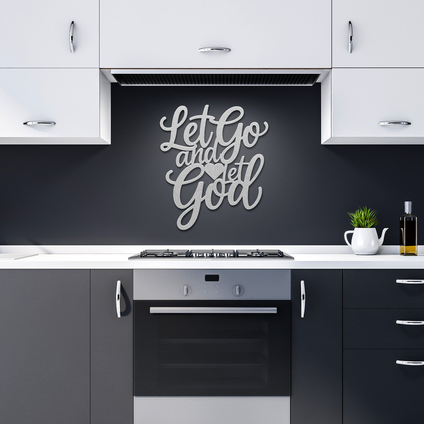 Metal Cut Sign "Let Go & Let God"