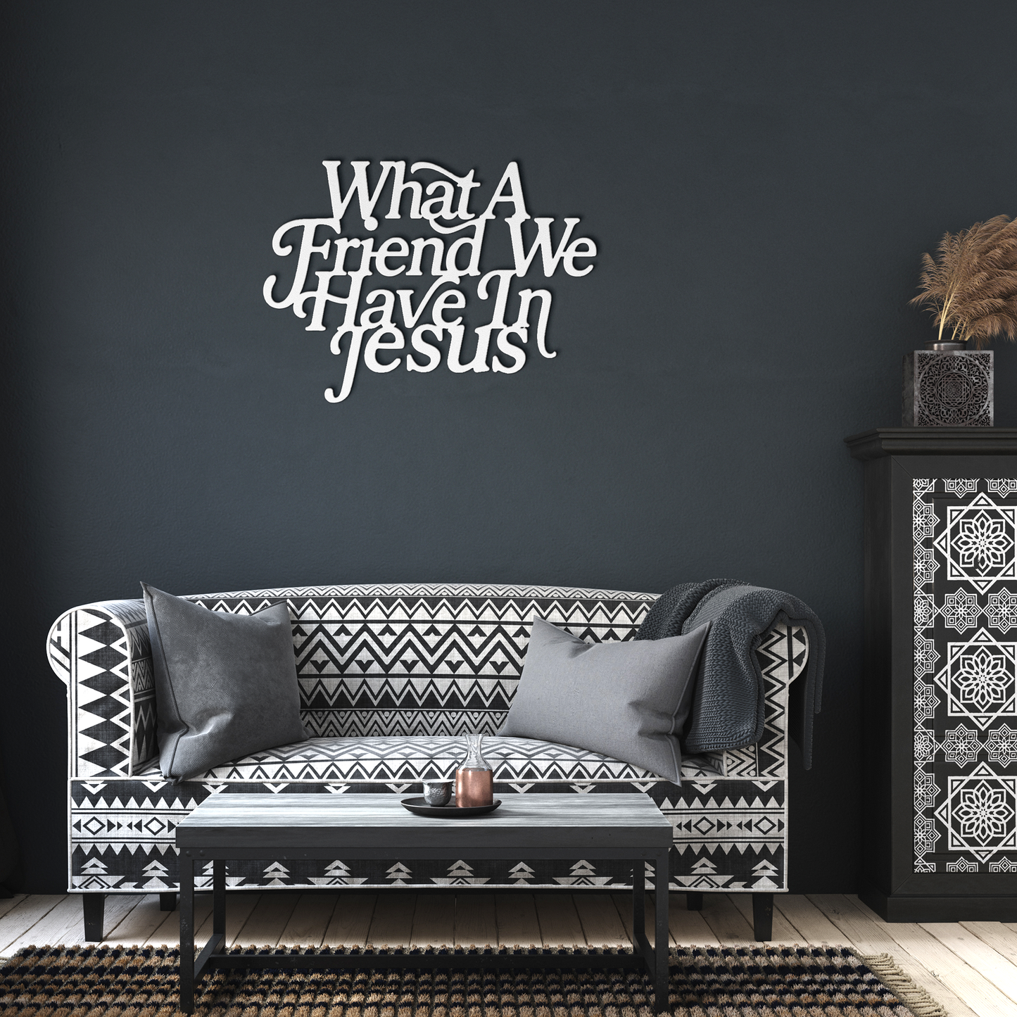 Metal Cut Sign "What A Friend We Have In Jesus"