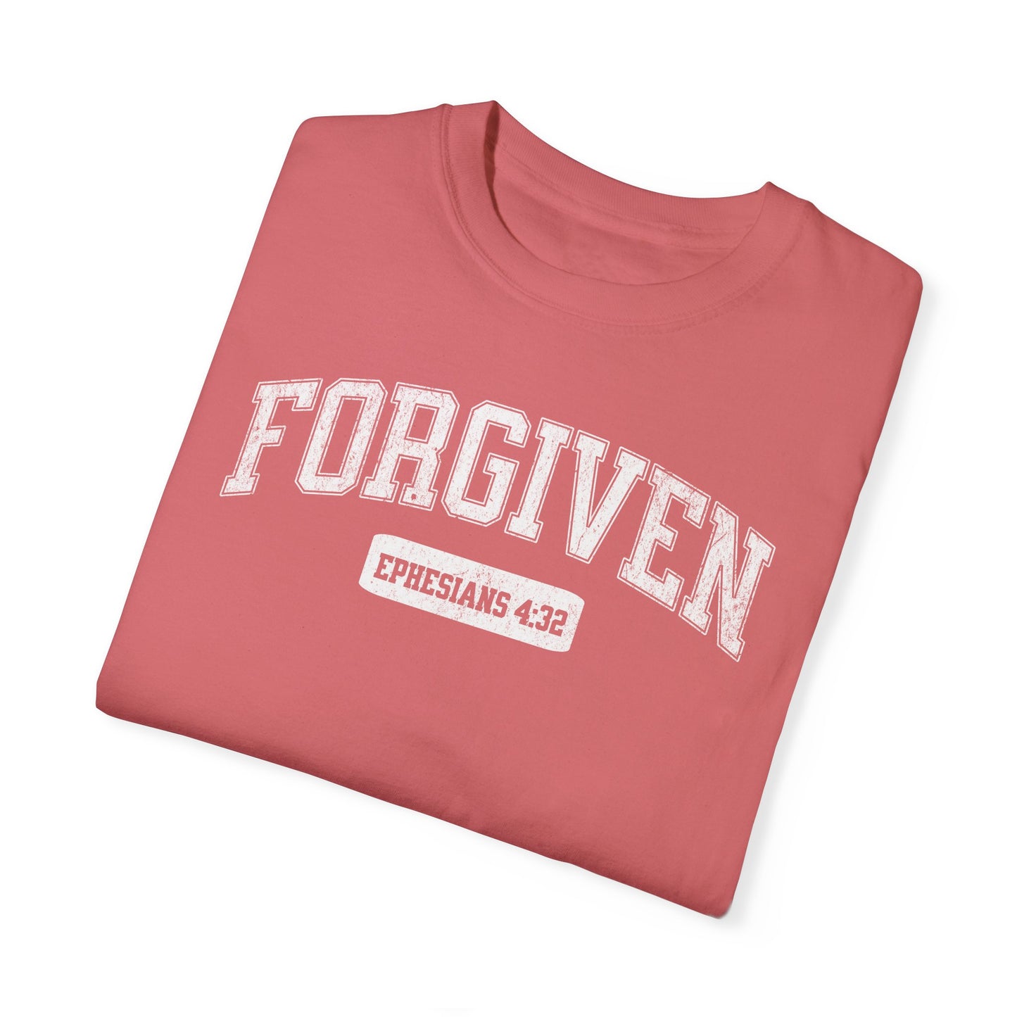 "Forgiven" Varsity Style Adult Unisex Garment-Dyed Tee