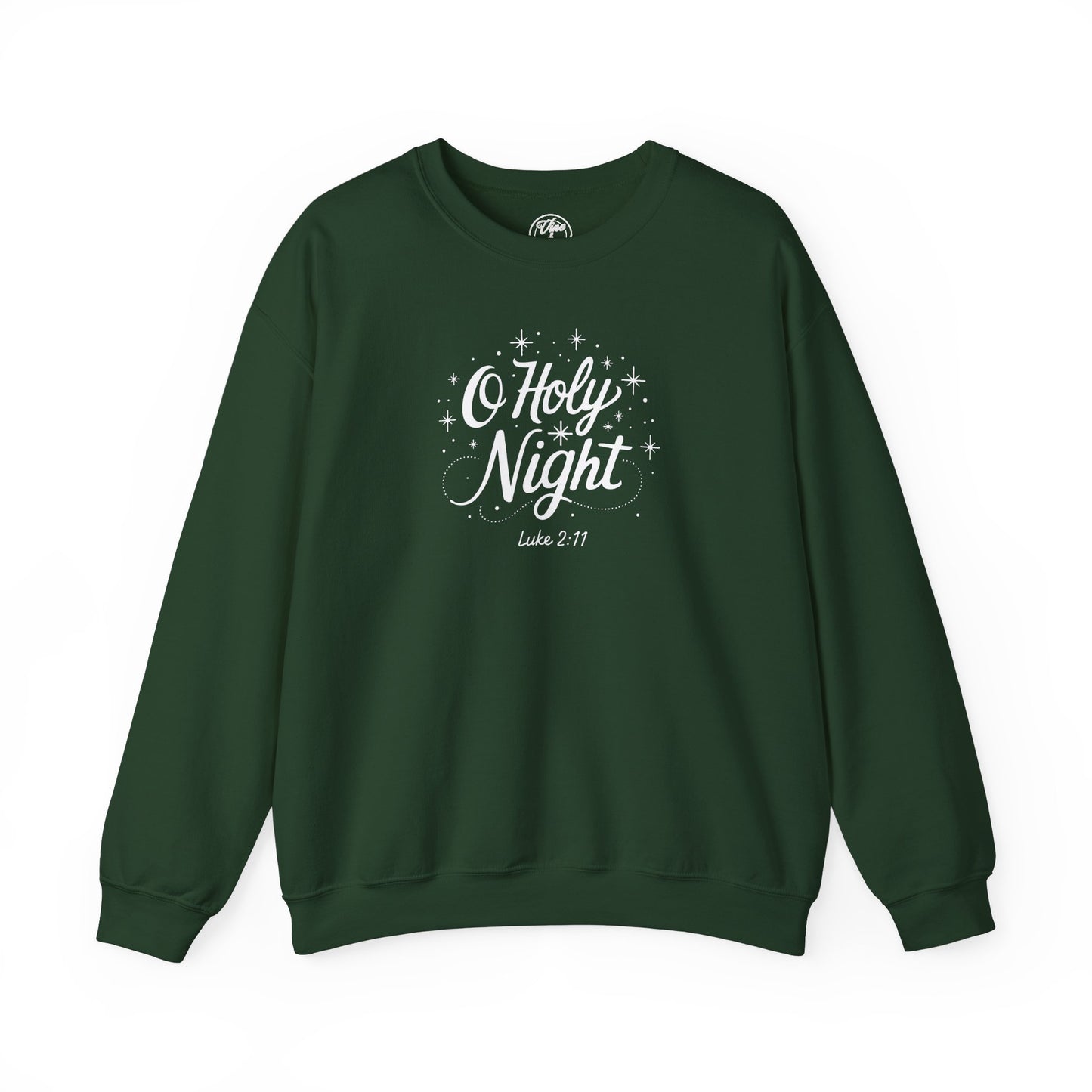 "O Holy Night" Cursive Christmas Crewneck Sweatshirt