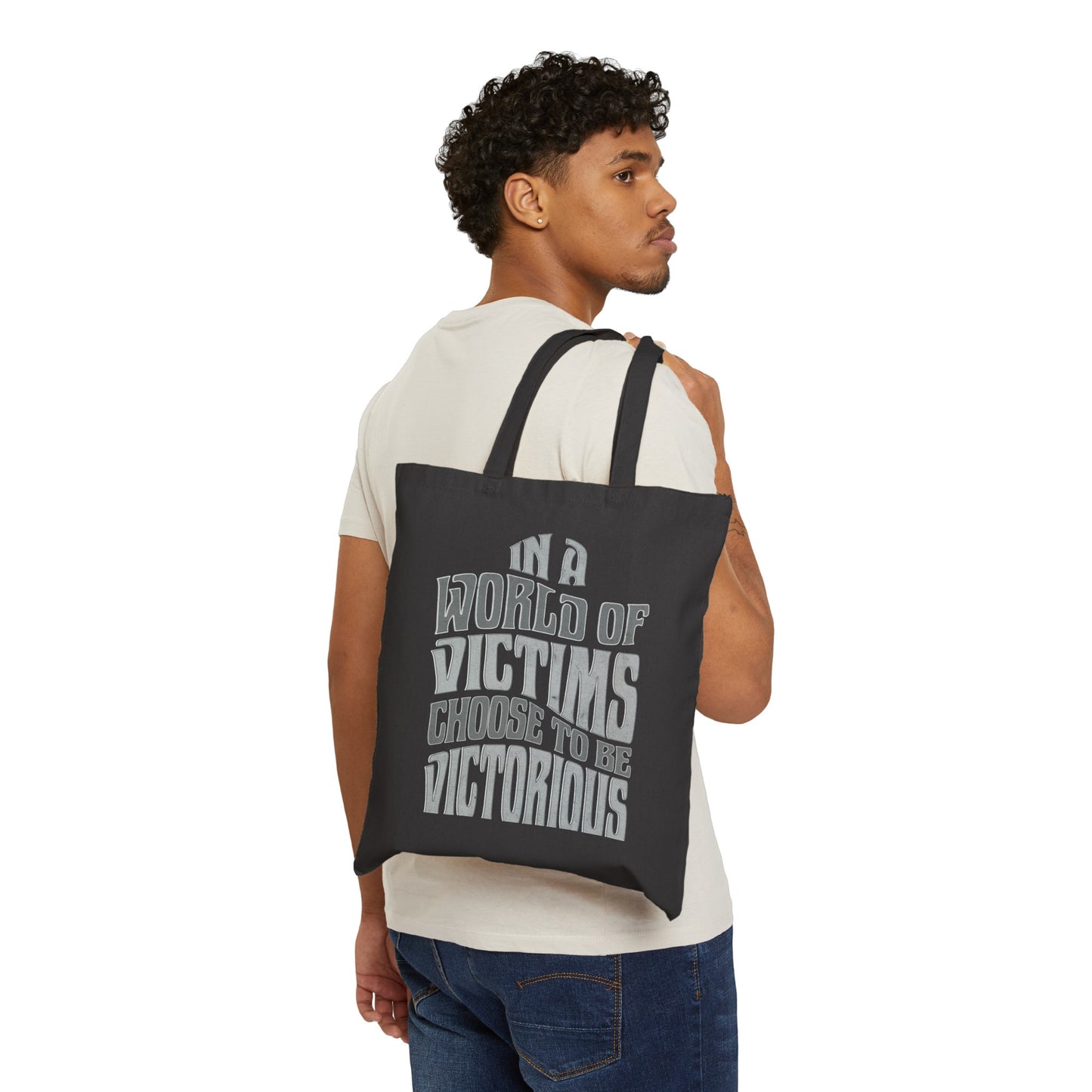 "Choose To Be Victorious" Cotton Canvas Tote Bag