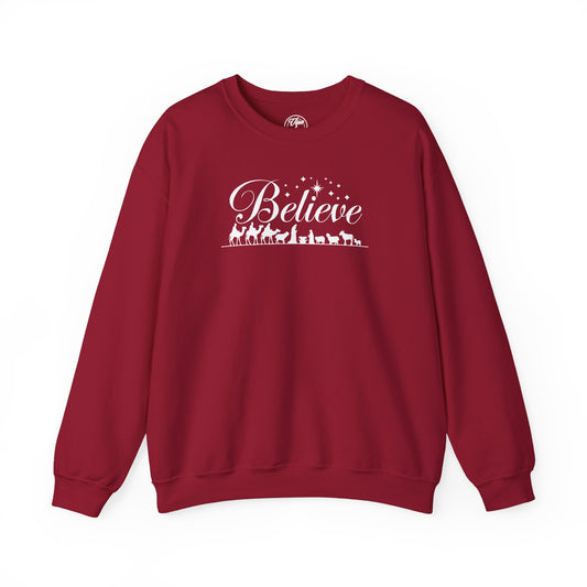 CHRISTMAS "BELIEVE" UNISEX CREWNECK SWEATSHIRT