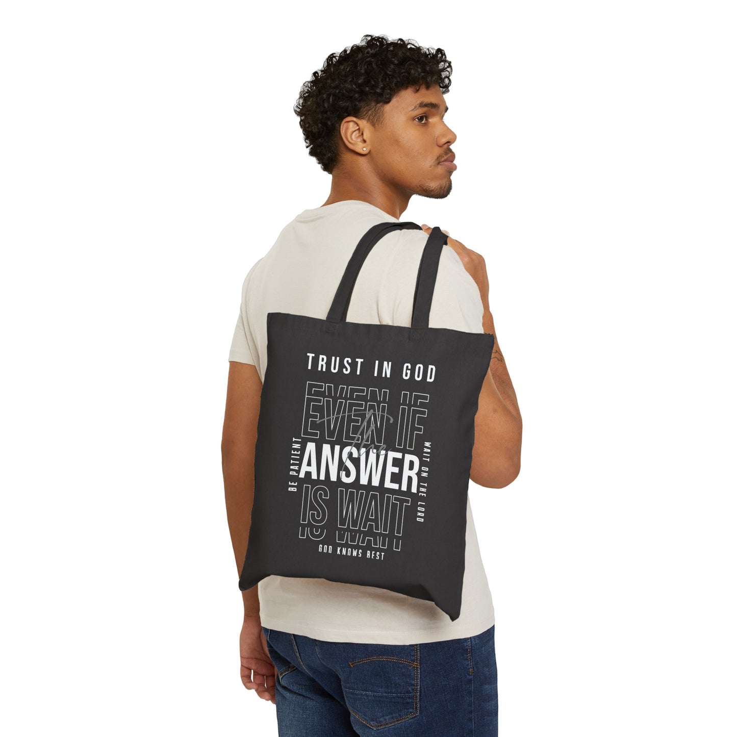 "Trust In God" Cotton Canvas Tote Bag