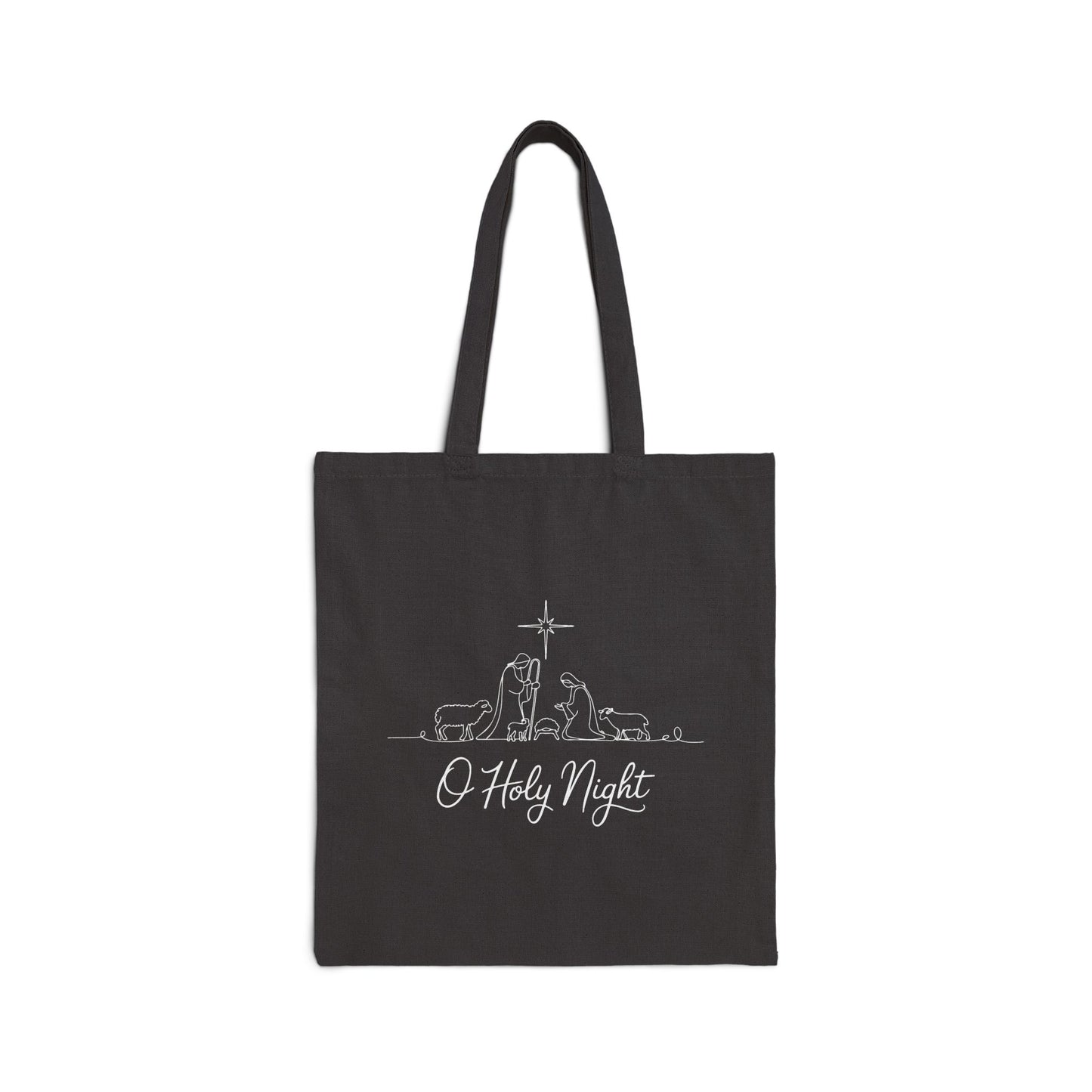 "O Holy Night" Christmas Cotton Canvas Tote Bag