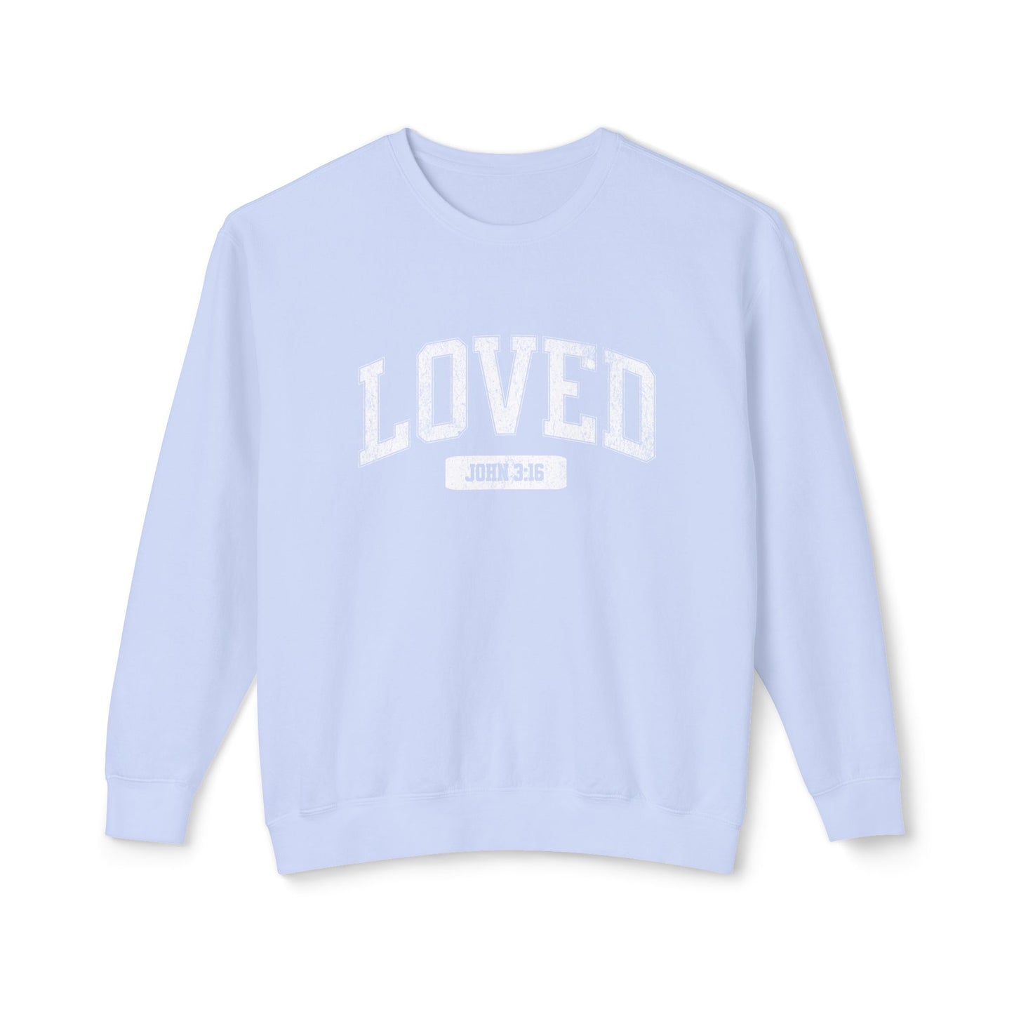 "LOVED" VARSITY UNISEX PREMIUM SWEATSHIRT