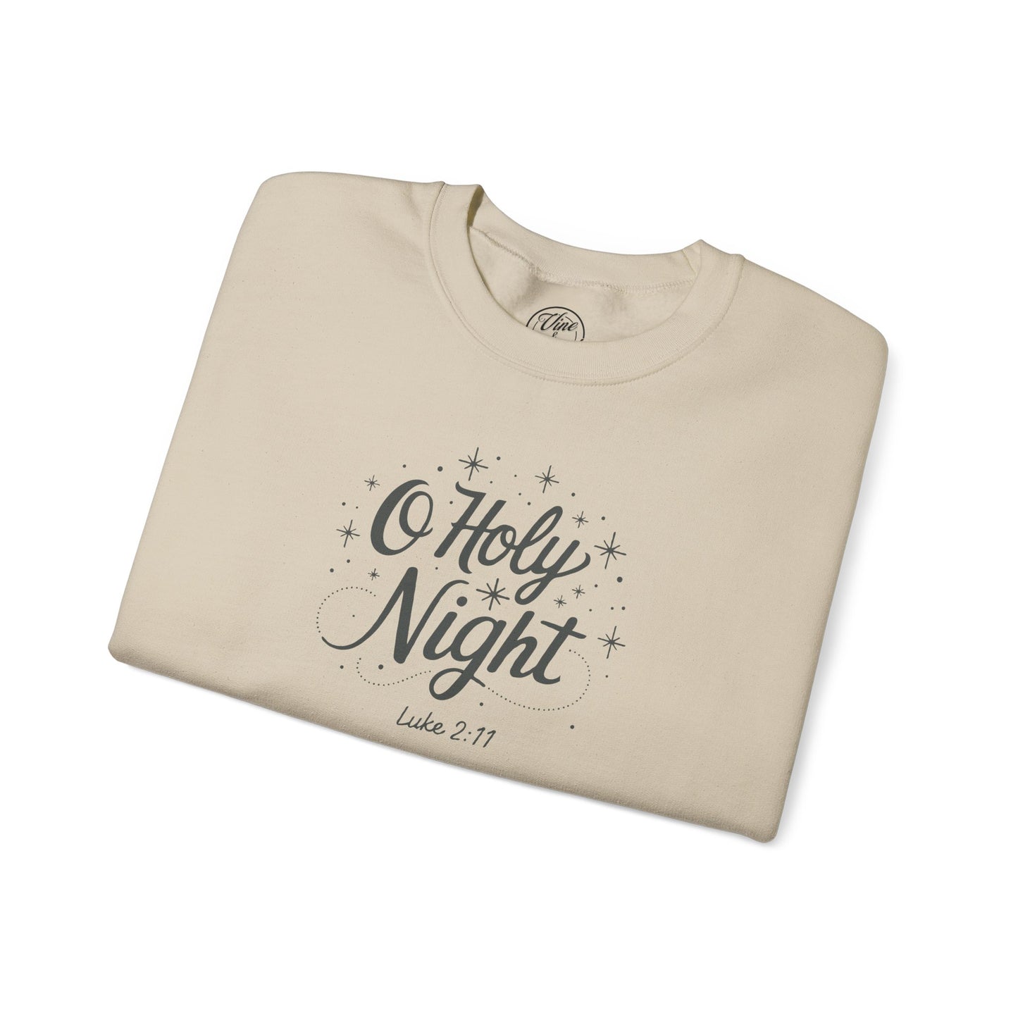 "O Holy Night" Cursive Christmas Crewneck Sweatshirt