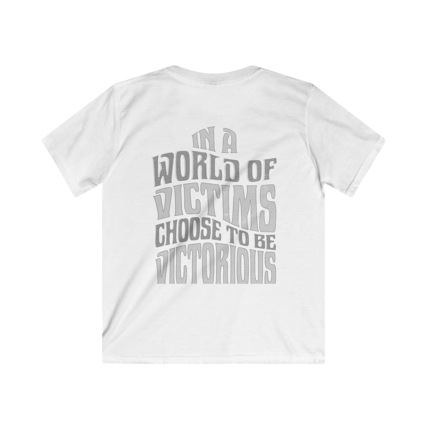 "Choose To Be Victorious" B&W Kids Softstyle Tee