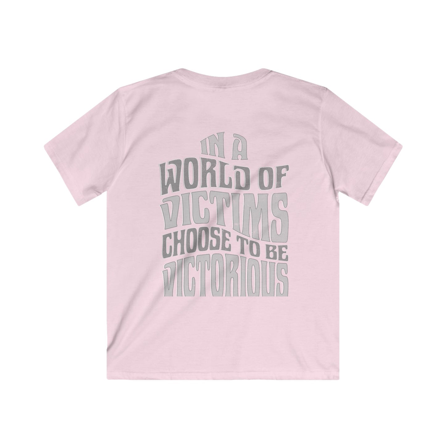 "Choose To Be Victorious" B&W Kids Softstyle Tee