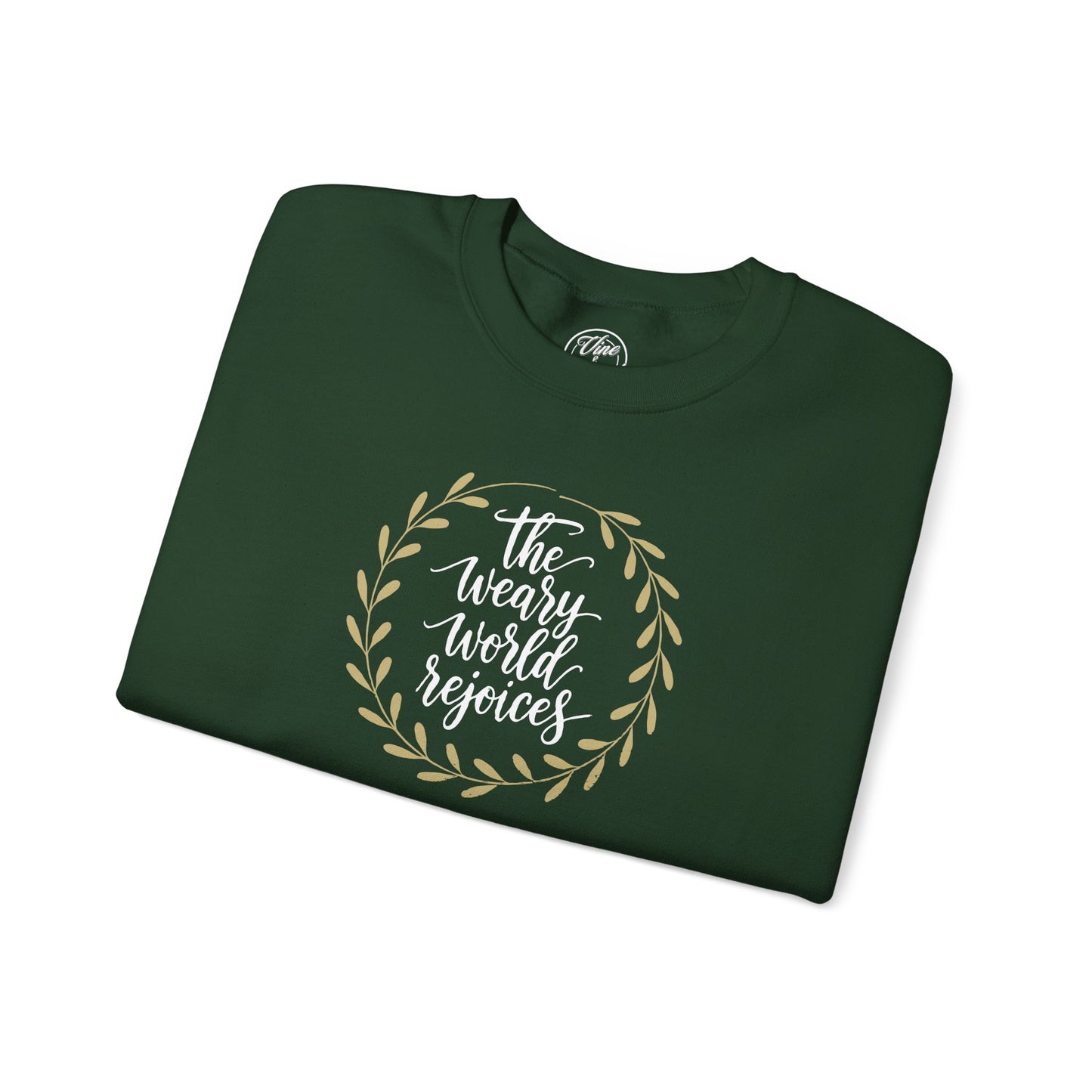 CHRISTMAS "THE WEARY WORLD REJOICES" UNISEX CREWNECK SWEATSHIRT