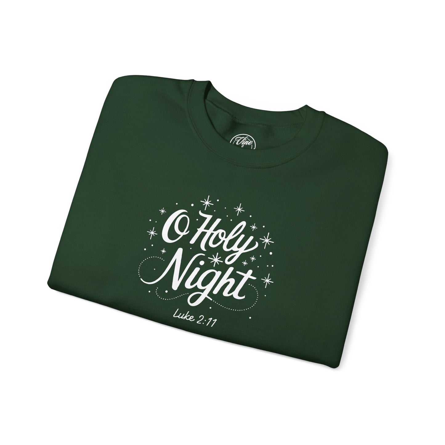 "O Holy Night" Cursive Christmas Crewneck Sweatshirt