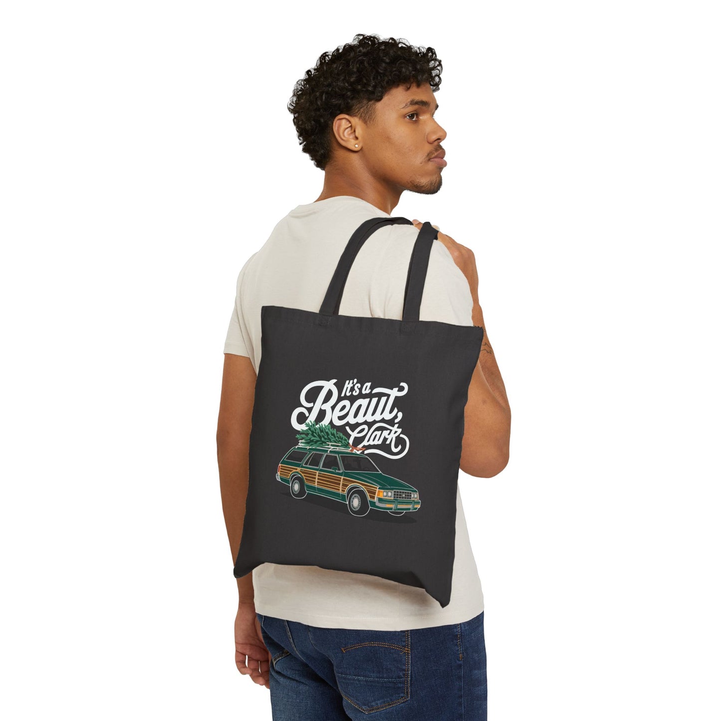 "It's A Beaut, Clark" Christmas Cotton Canvas Tote Bag