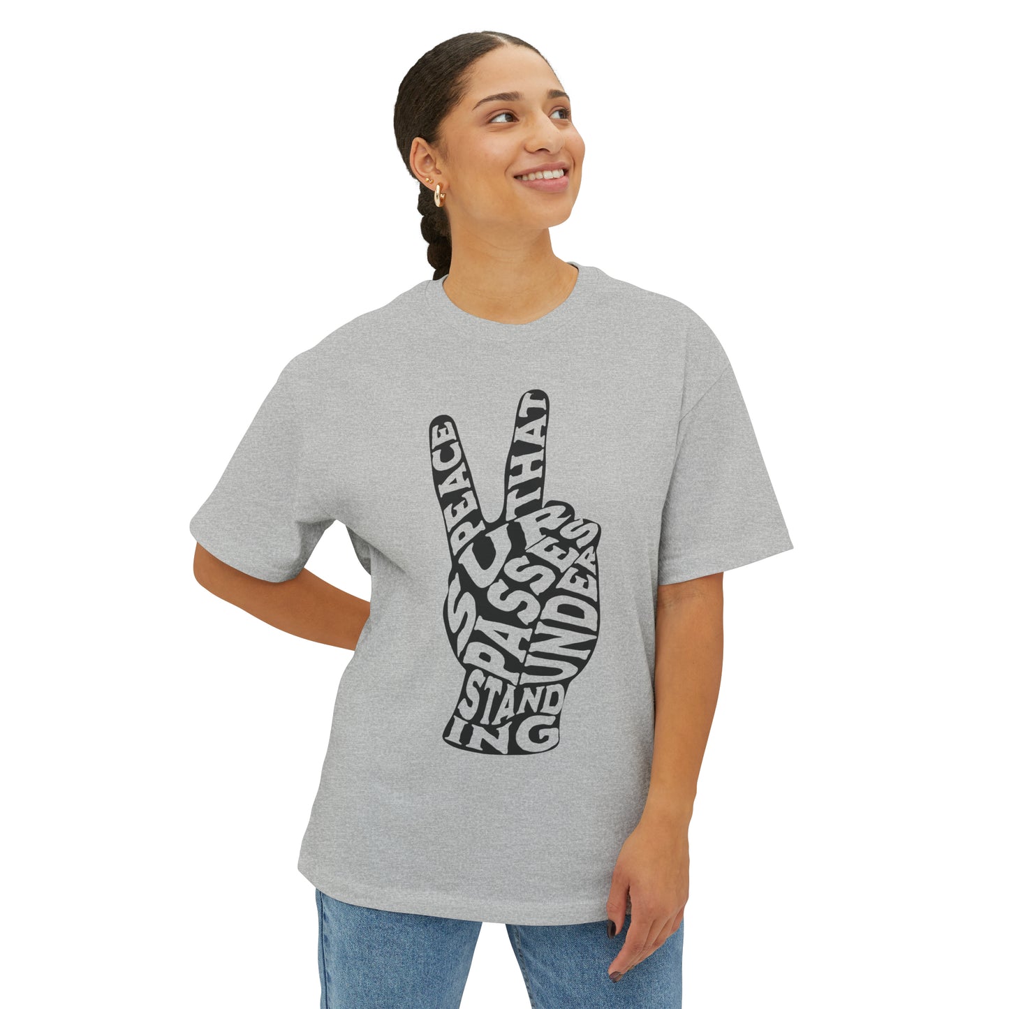 "Peace That Surpasses Understanding" Adult Unisex Oversized Boxy Tee