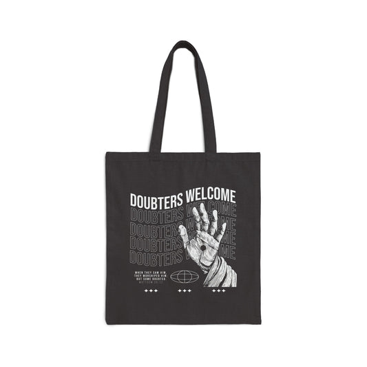 "Doubters Welcome" Cotton Canvas Tote Bag