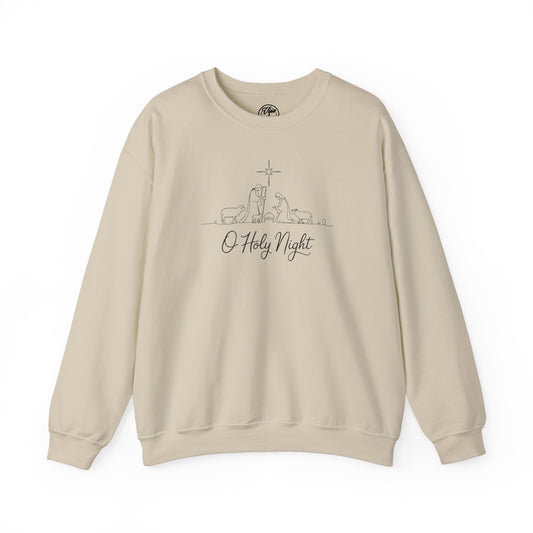 "O Holy Night" Nativity Christmas Crewneck Sweatshirt