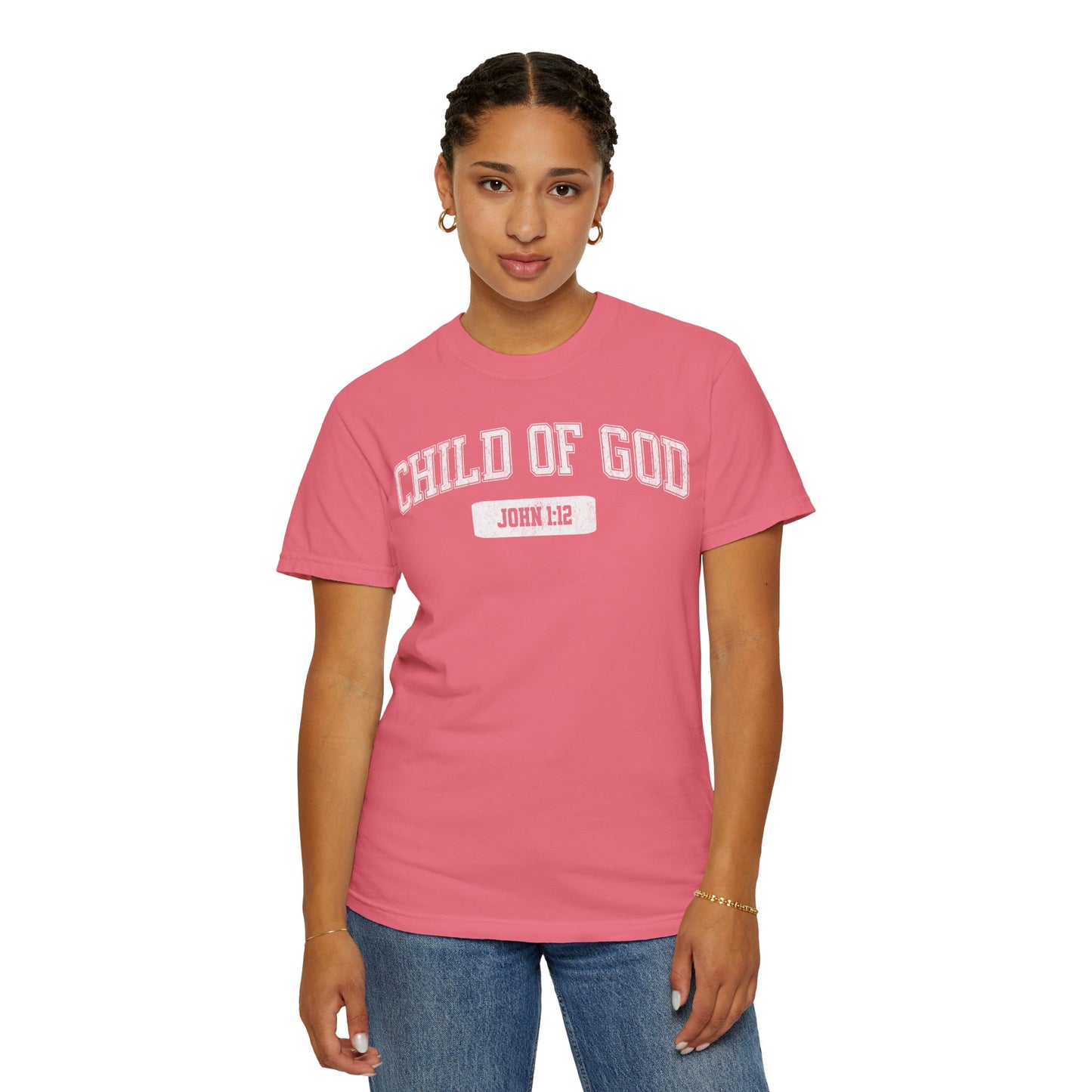 "Child of God" Varsity Style Unisex Garment-Dyed Tee