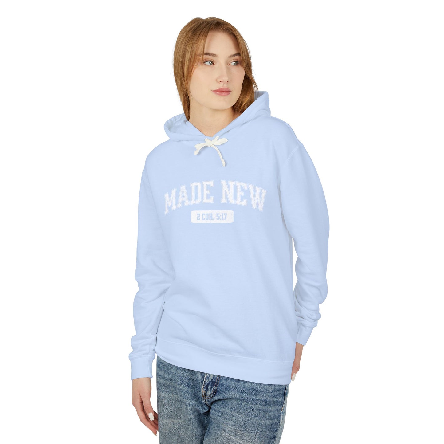"MADE NEW" VARSITY UNISEX PREMIUM LIGHTWEIGHT HOODIE